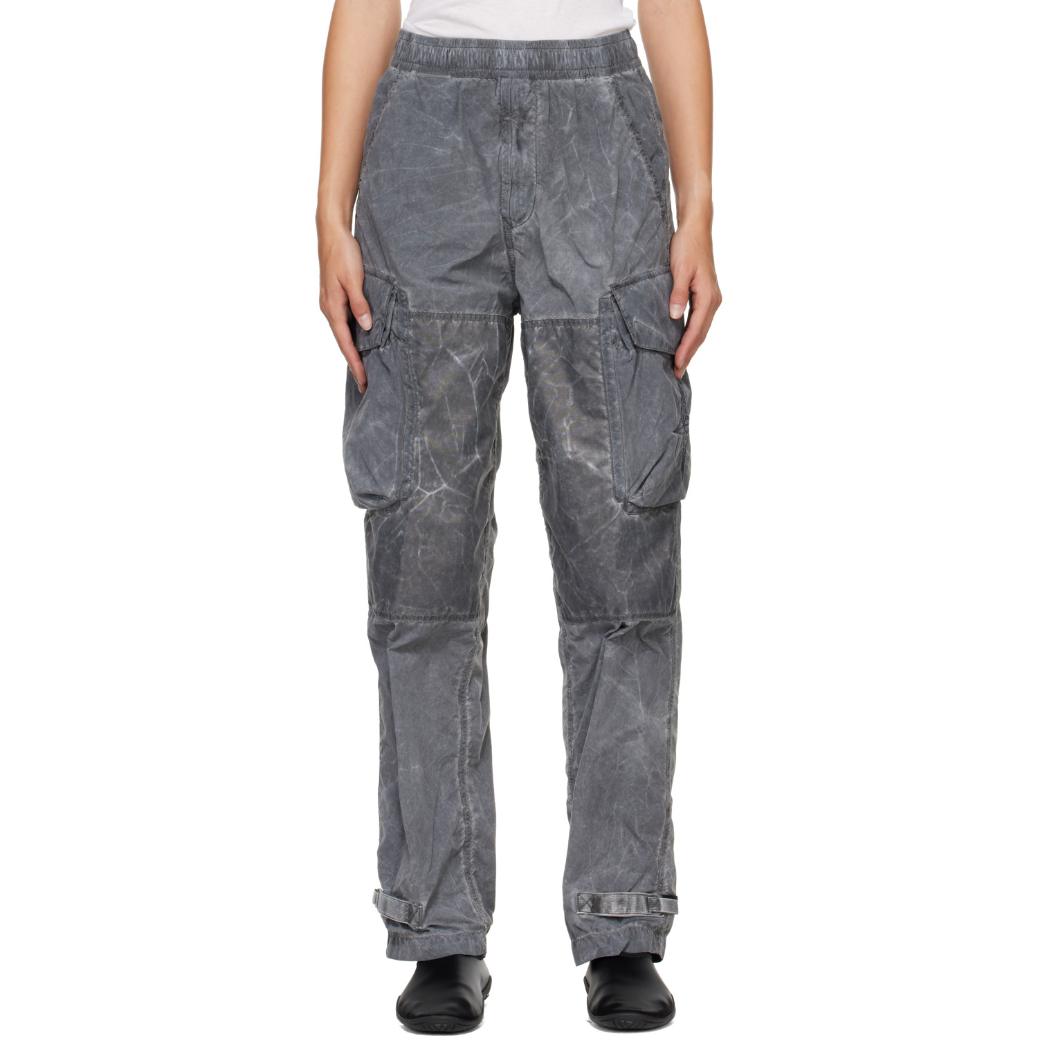 Stone Island Gray 3100053 Uneven Pigment Smerigliato Cargo Pants