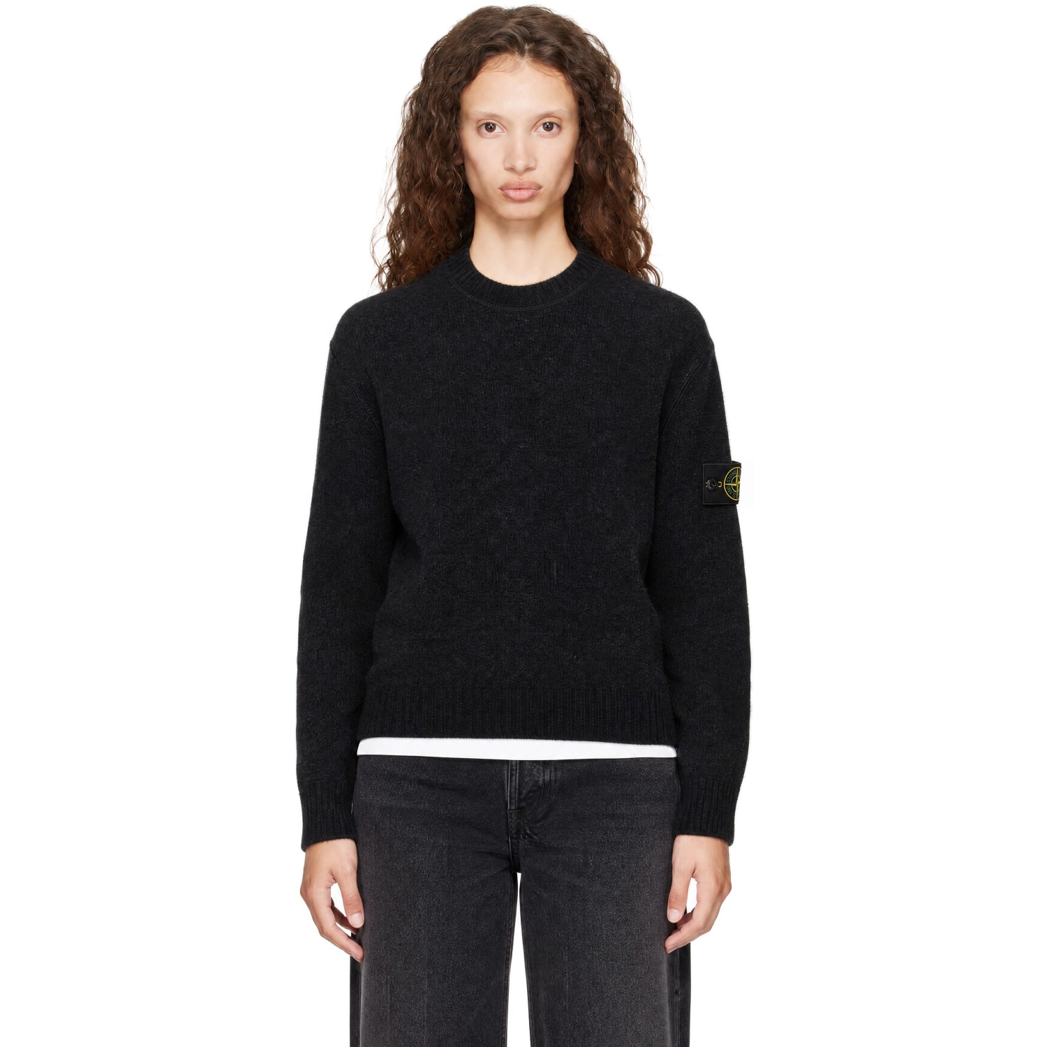 Stone Island Black 5100050 Baby Alpaca Blend Sweater