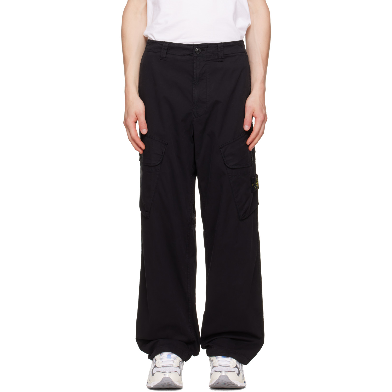 Stone Island Black 3100003 Stretch Organic Cotton Twill Trousers