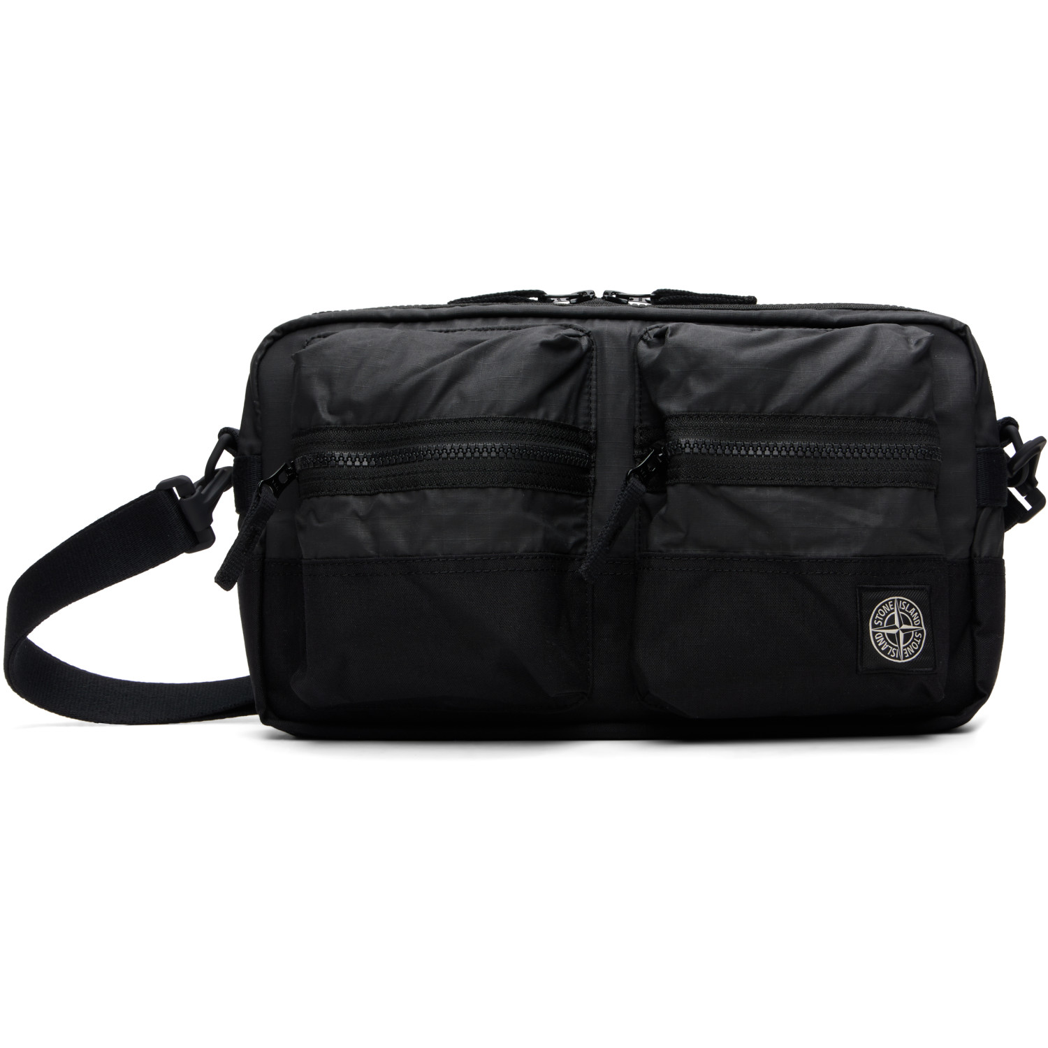 Stone Island Black 9200024 Double Coated Cotton Ripstop Bag