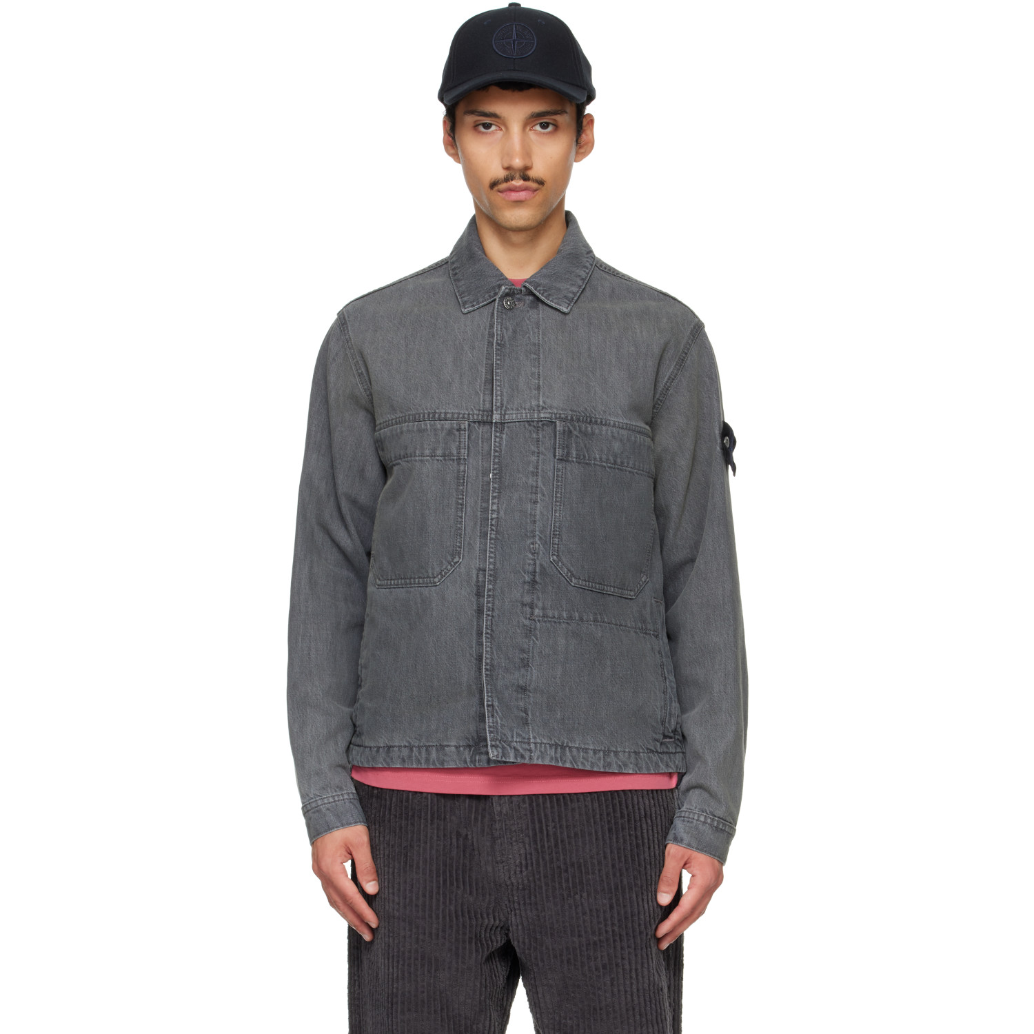 Stone Island Gray 4100006 Wash Denim Jacket
