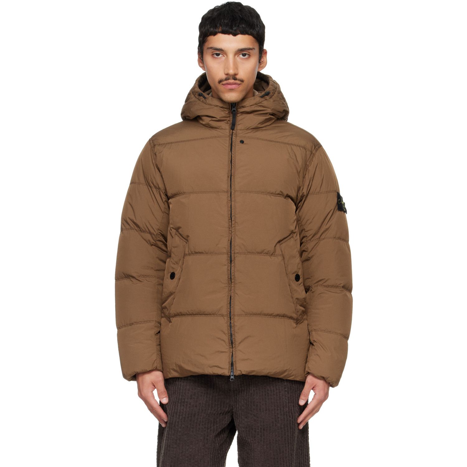 Stone Island Brown 4100037 Crinkle Reps NY Down Jacket