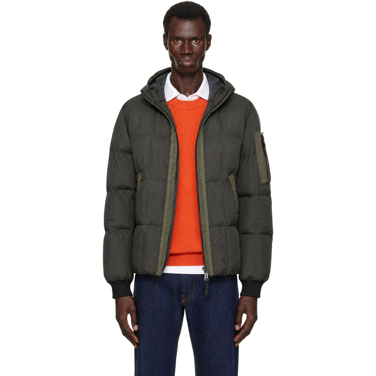 Stone Island Gray 4100034 Crinkle Reps NY Down Jacket