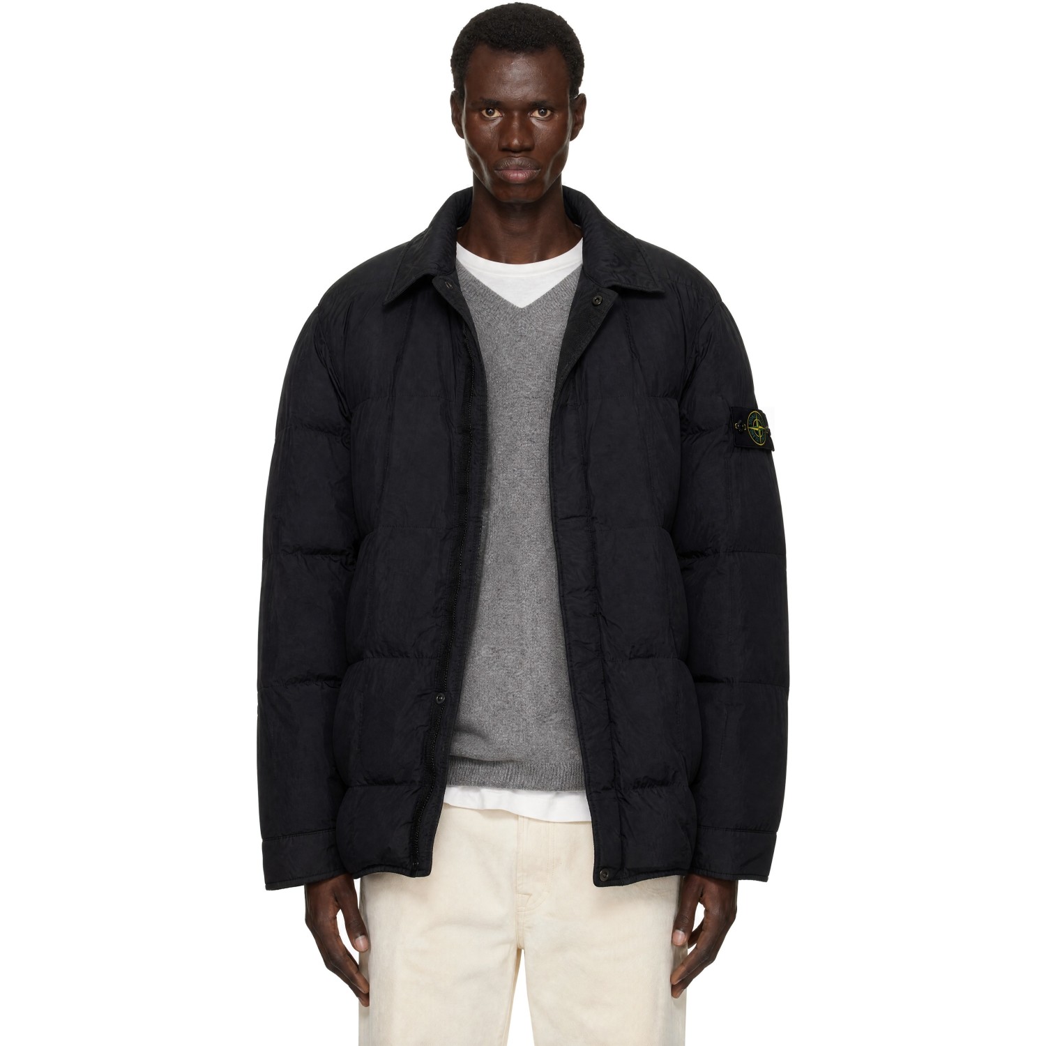 Stone Island Black 4100033 Micro Twill Down Jacket