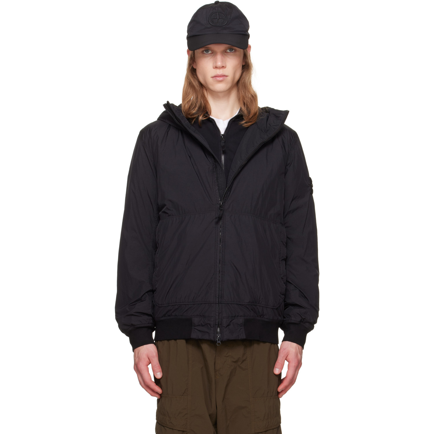 Stone Island Black 4100110 Crinkle Reps NY Jacket
