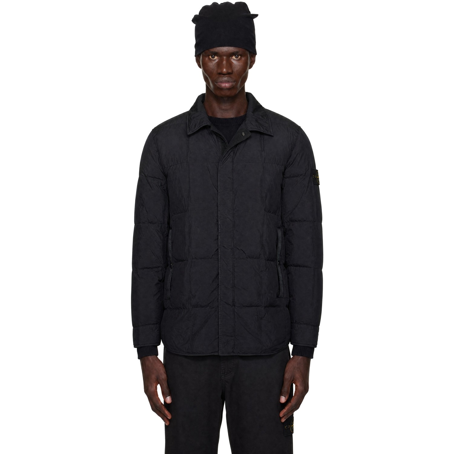 Stone Island Black 4100033 Micro Twill Down Jacket