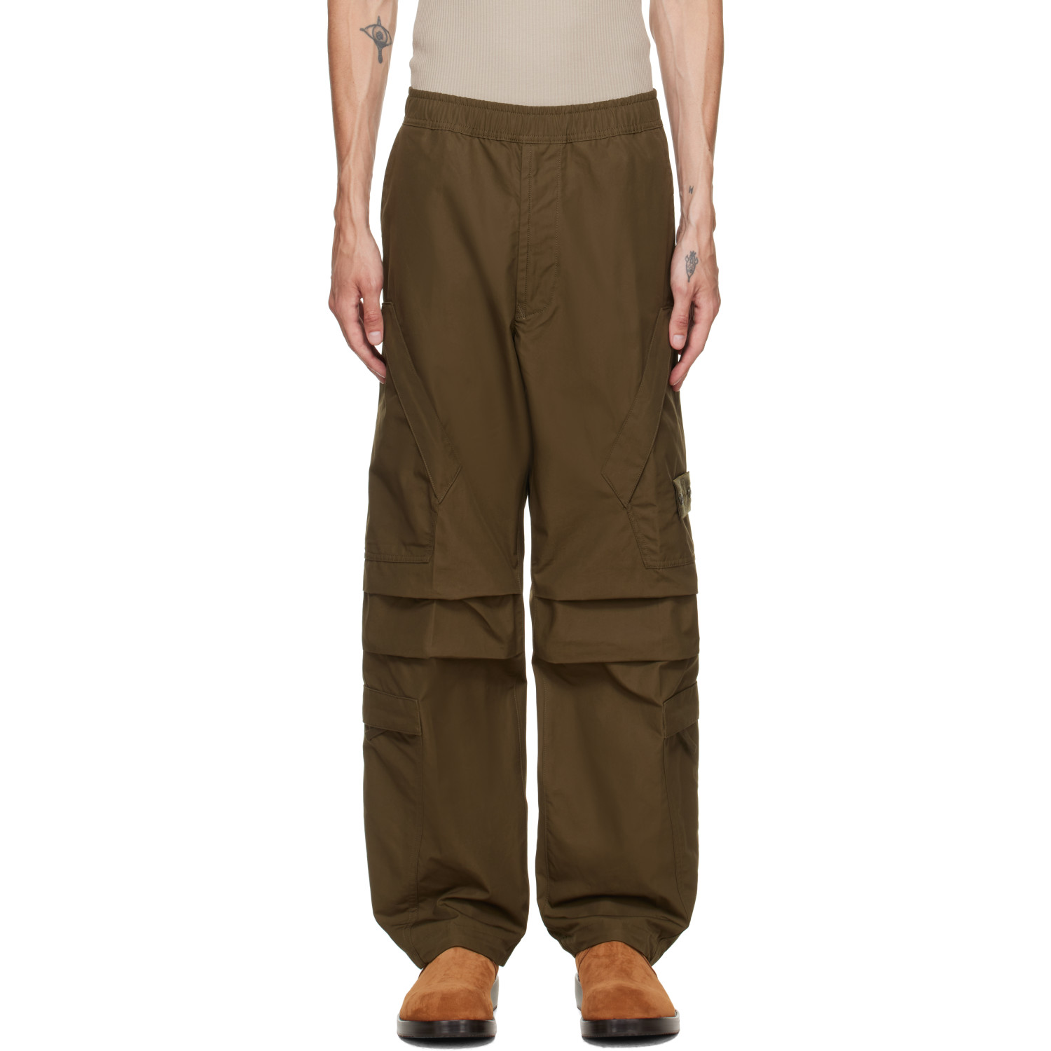Stone Island Khaki 3100022 All-Weather Cotton Canvas_S.I. Ghost Cargo Pants