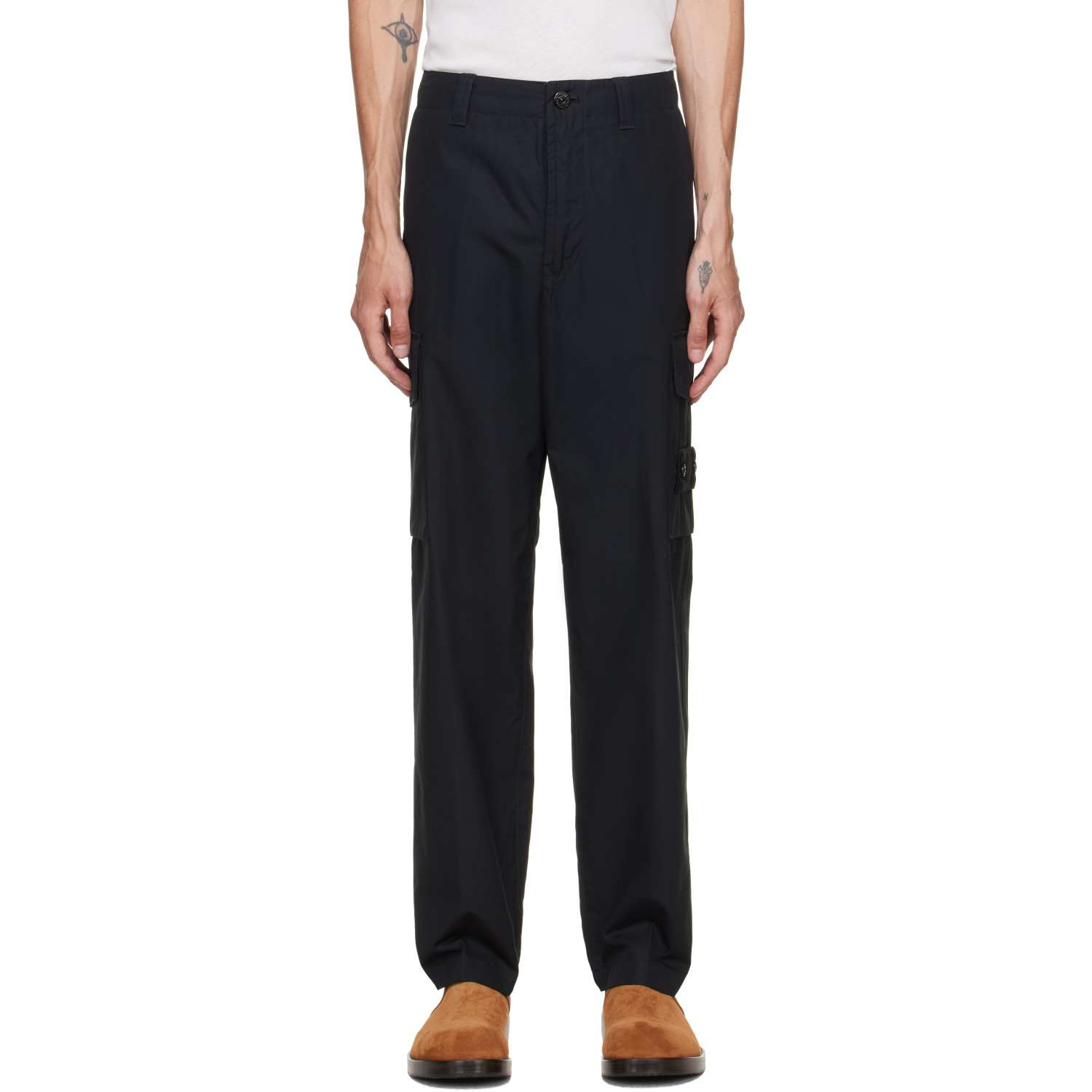 Stone Island Black 3100021 All-Weather Cotton Canvas_S.I. Ghost Cargo Pants