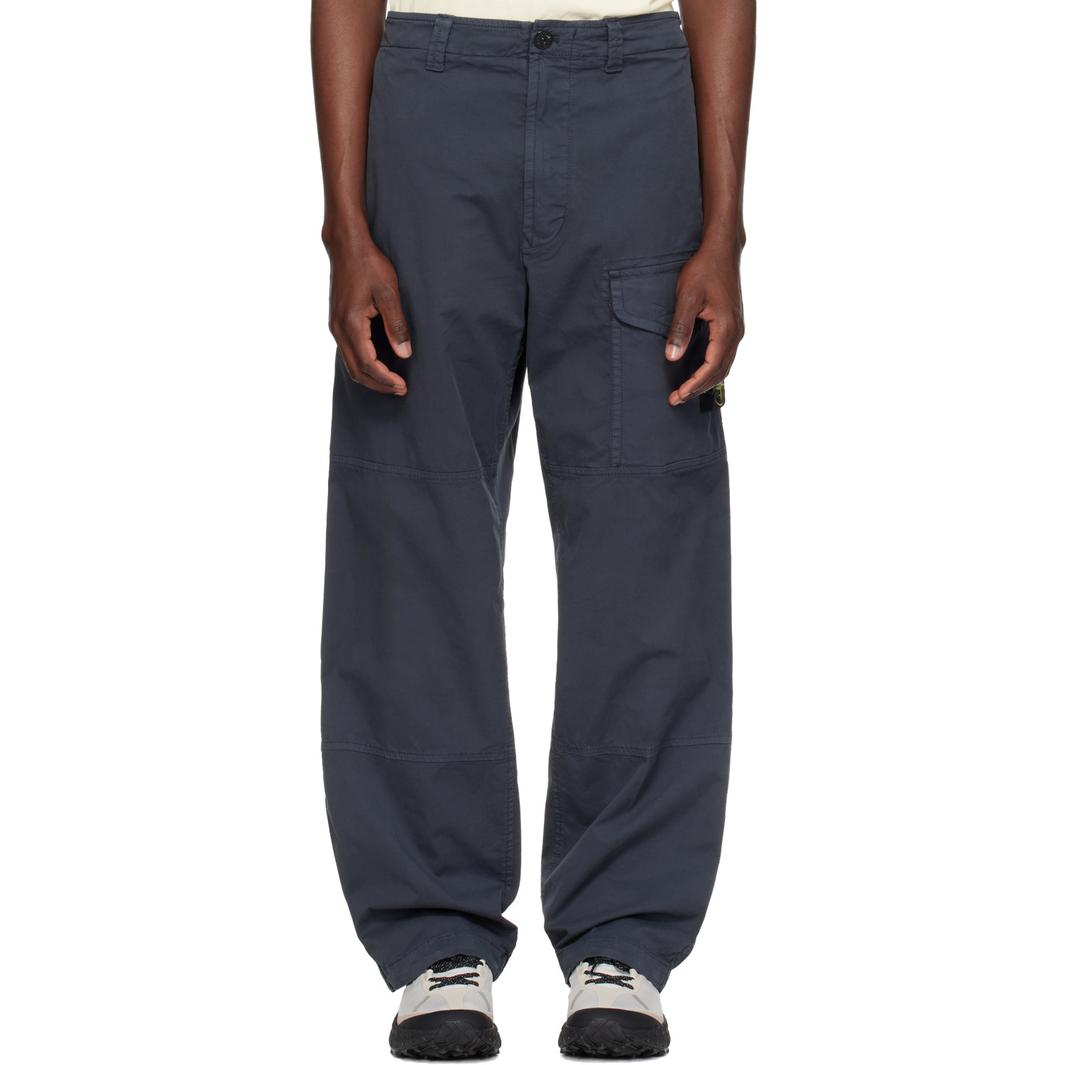 Stone Island Navy 3100002 Stretch Organic Cotton Twill Cargo Pants