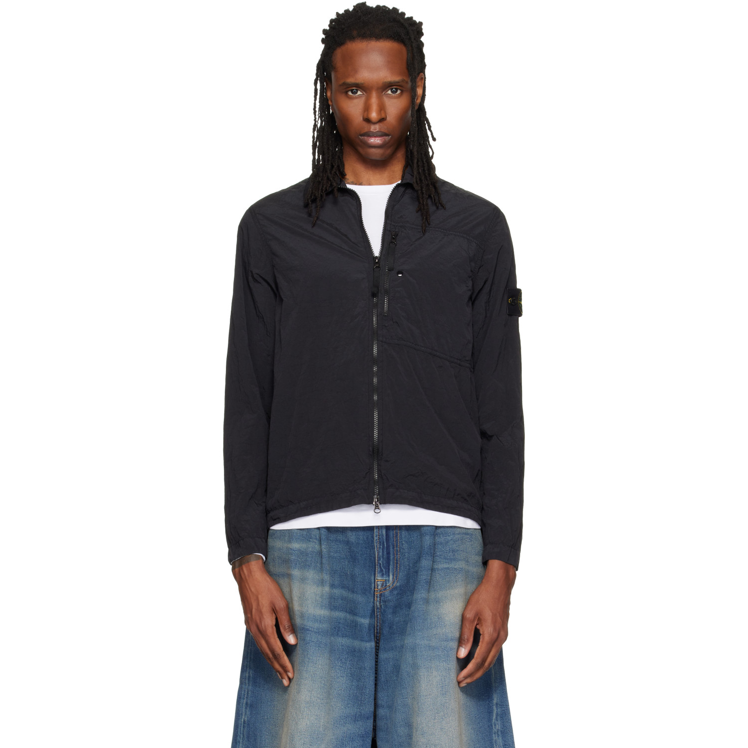 Stone Island Black 1200041 Nylon Metal Overshirt