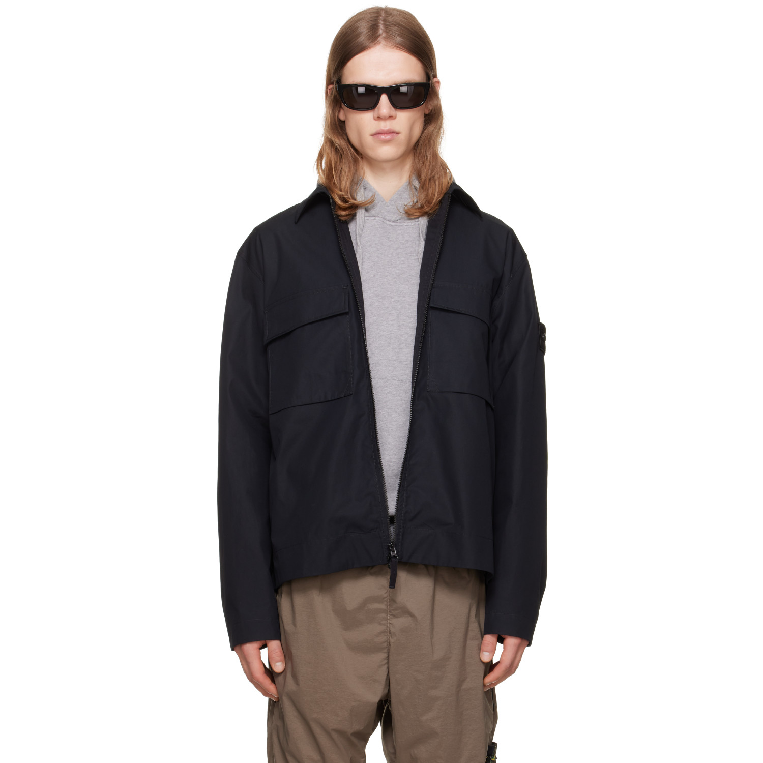 Stone Island Black 1200018 All-Weather Cotton Canvas Jacket