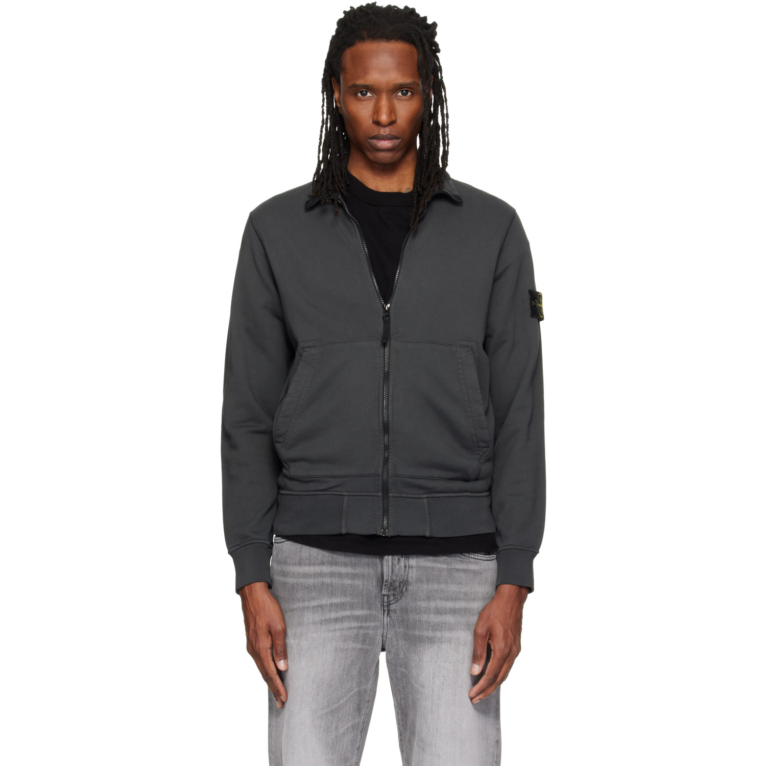 Stone Island Gray 6100063 Organic Cotton Jacket