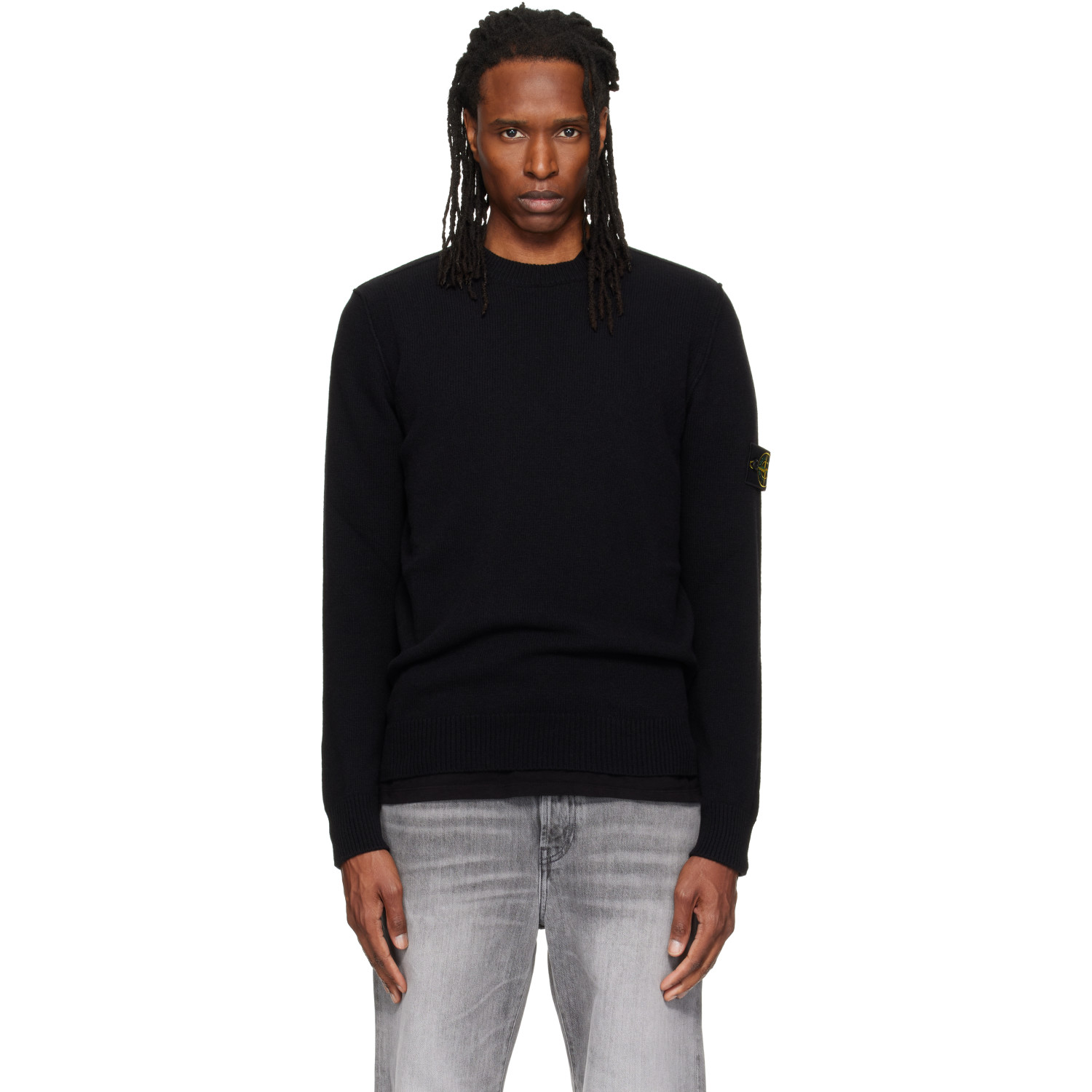 Stone Island Black 5100072 Lambswool Sweater