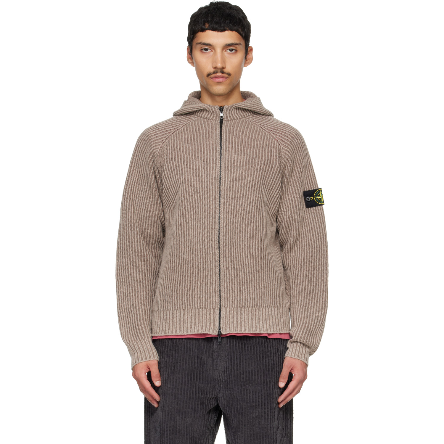 Stone Island Beige 5100067 Two-Tone Cashmere Reversible Hoodie