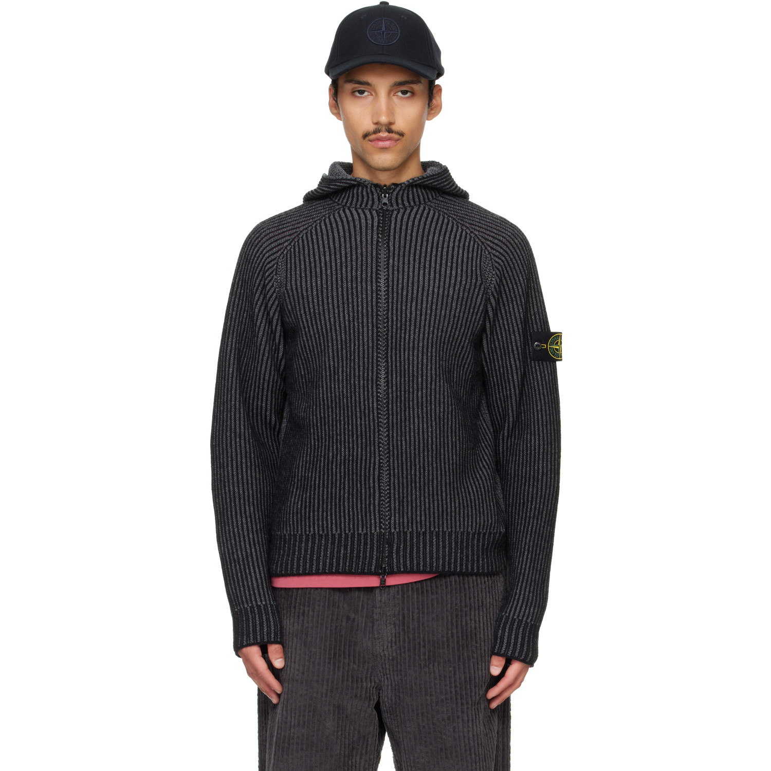 Stone Island Black 5100067 Two-Tone Cashmere Reversible Hoodie
