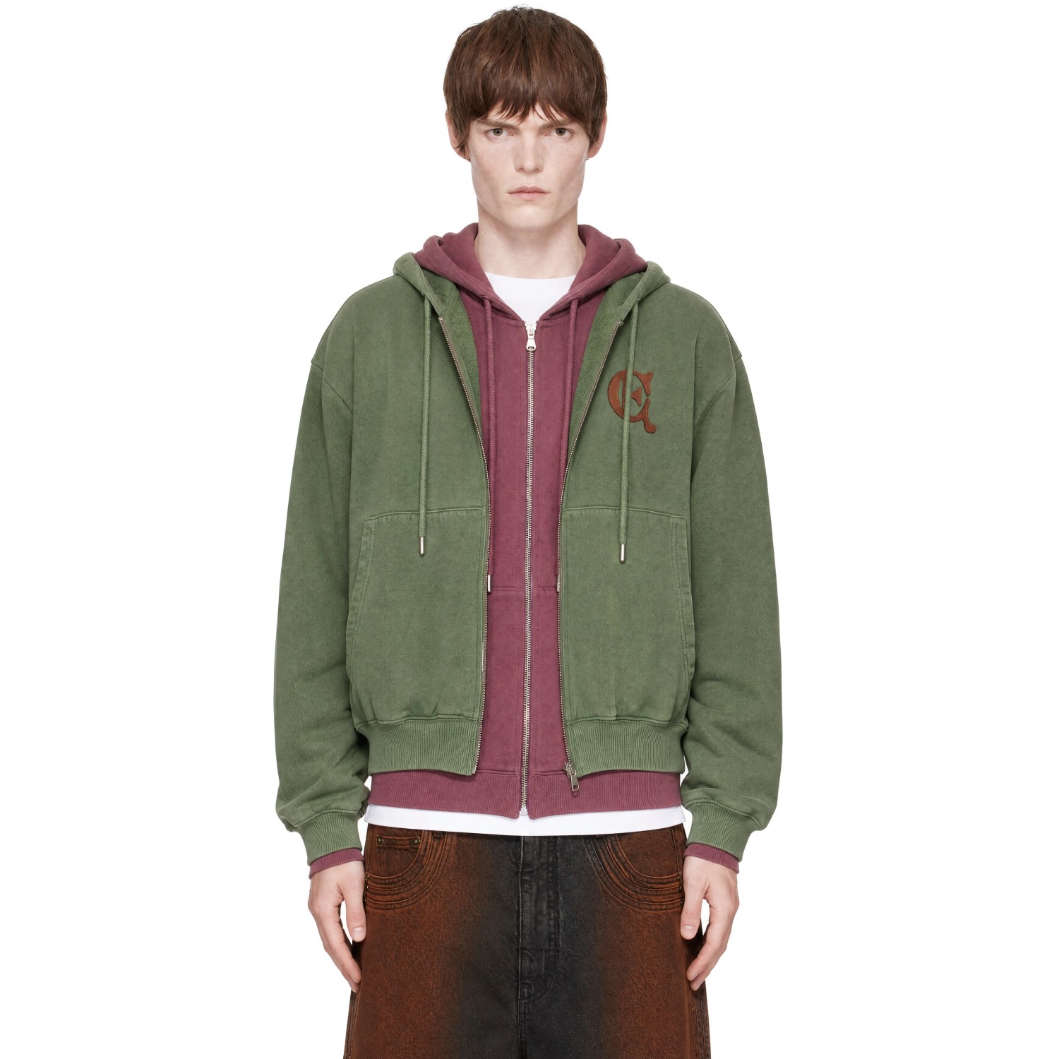 EGONlab Green & Burgundy Double Hoodie
