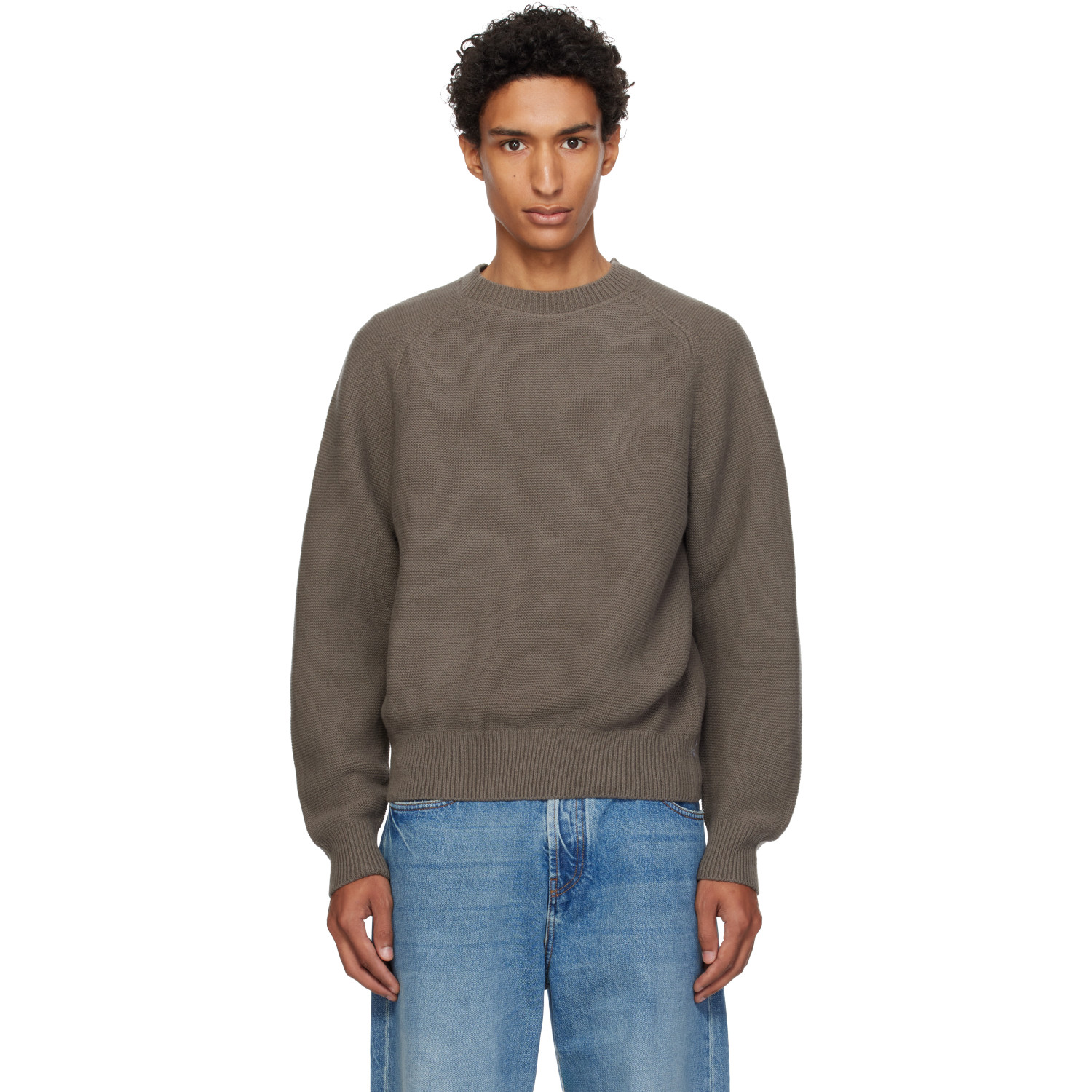 Lady White Co. Taupe Raglan Link Sweater