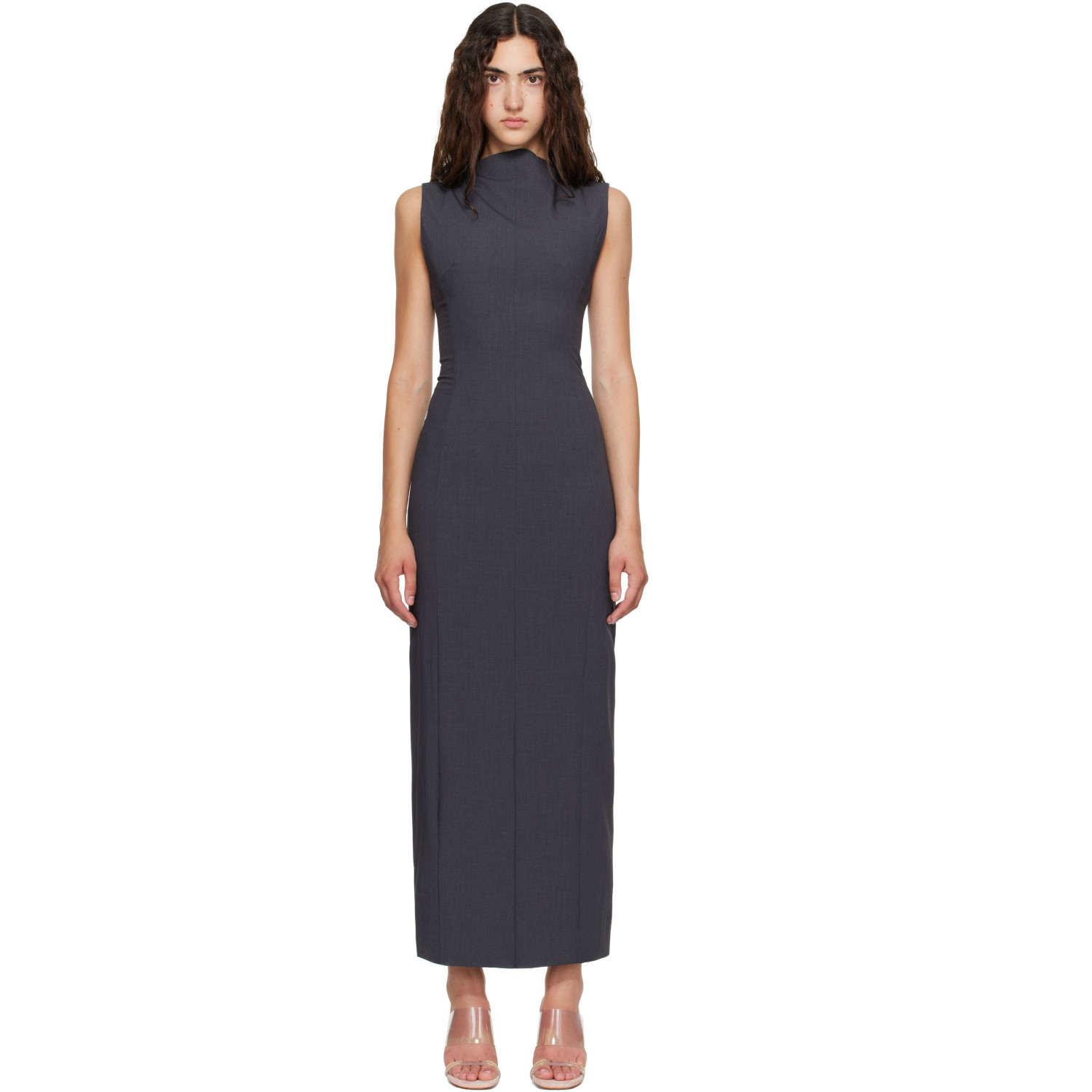 Belle Anna Gray Sculptura Maxi Dress