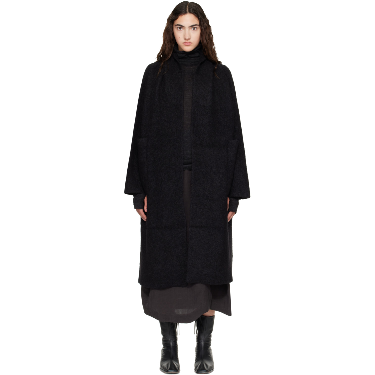 Lauren Manoogian Black Double Face Long Coat