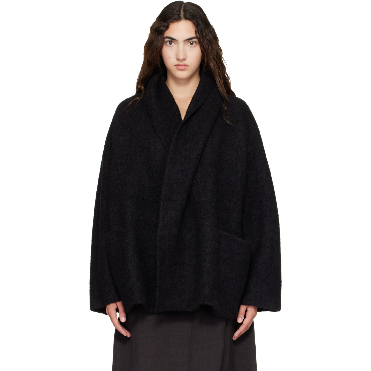Lauren Manoogian Black Double Face Coat