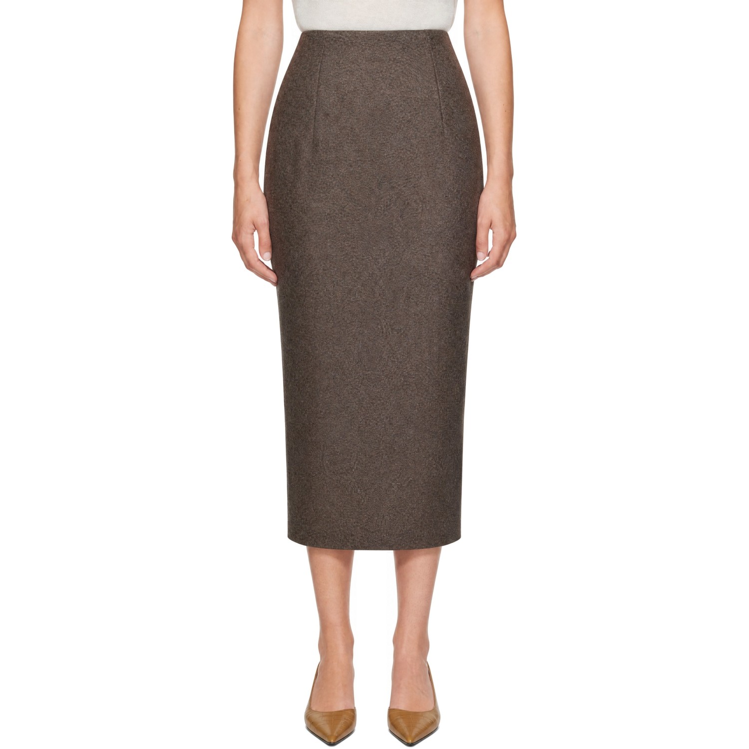 Lauren Manoogian Brown Lano Hip Midi Skirt