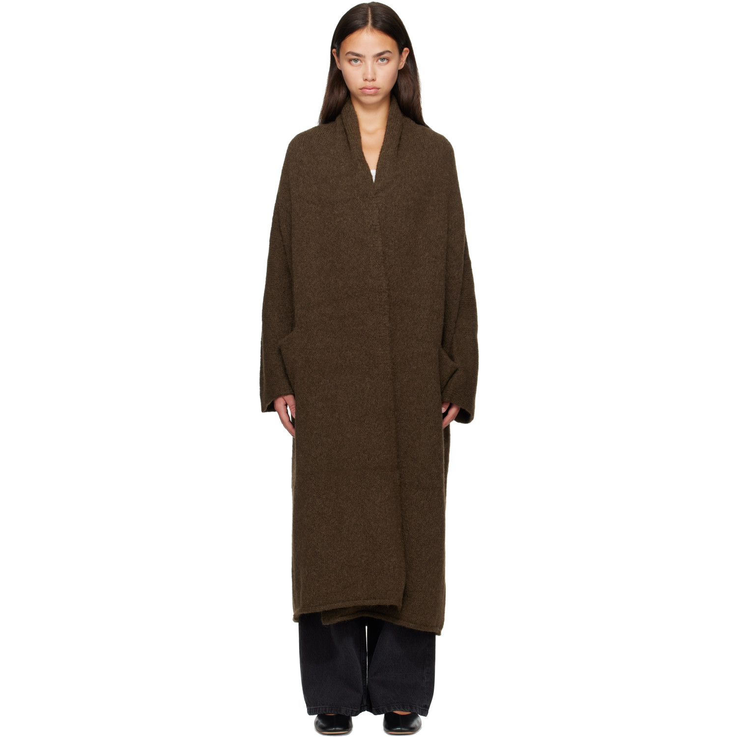 Lauren Manoogian Khaki Long Shawl Cardigan
