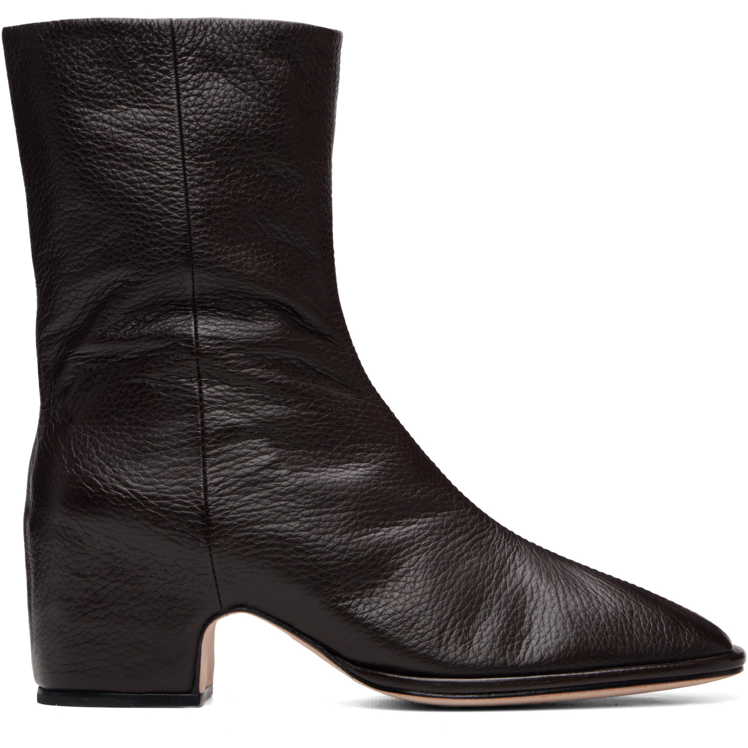 Lauren Manoogian Brown Square Arch Ankle Boots
