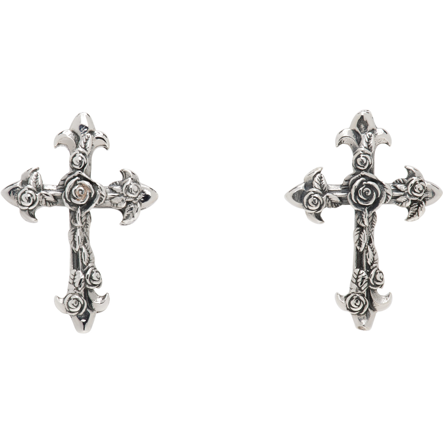 Emanuele Bicocchi Rose Cross Stud Earrings