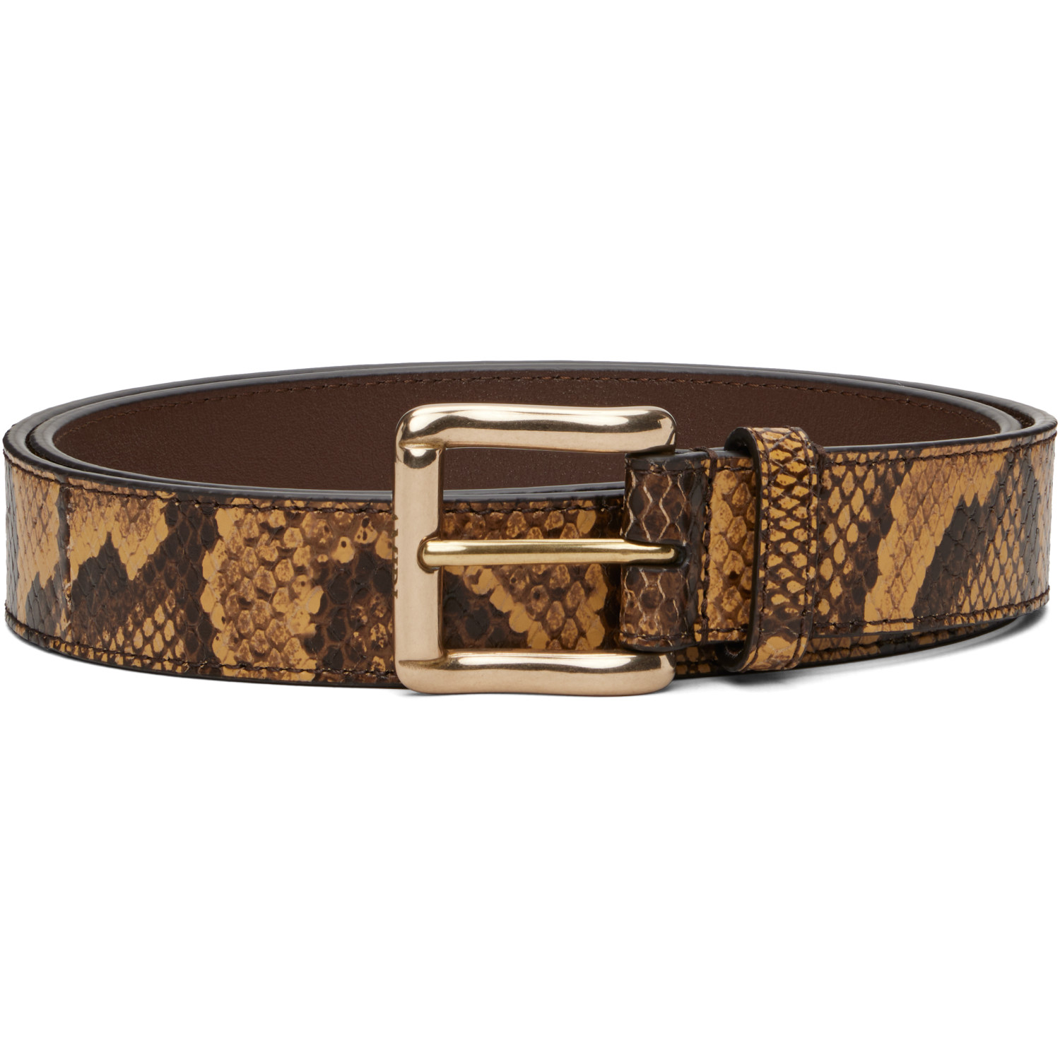 AMIRI Brown Python Square Belt