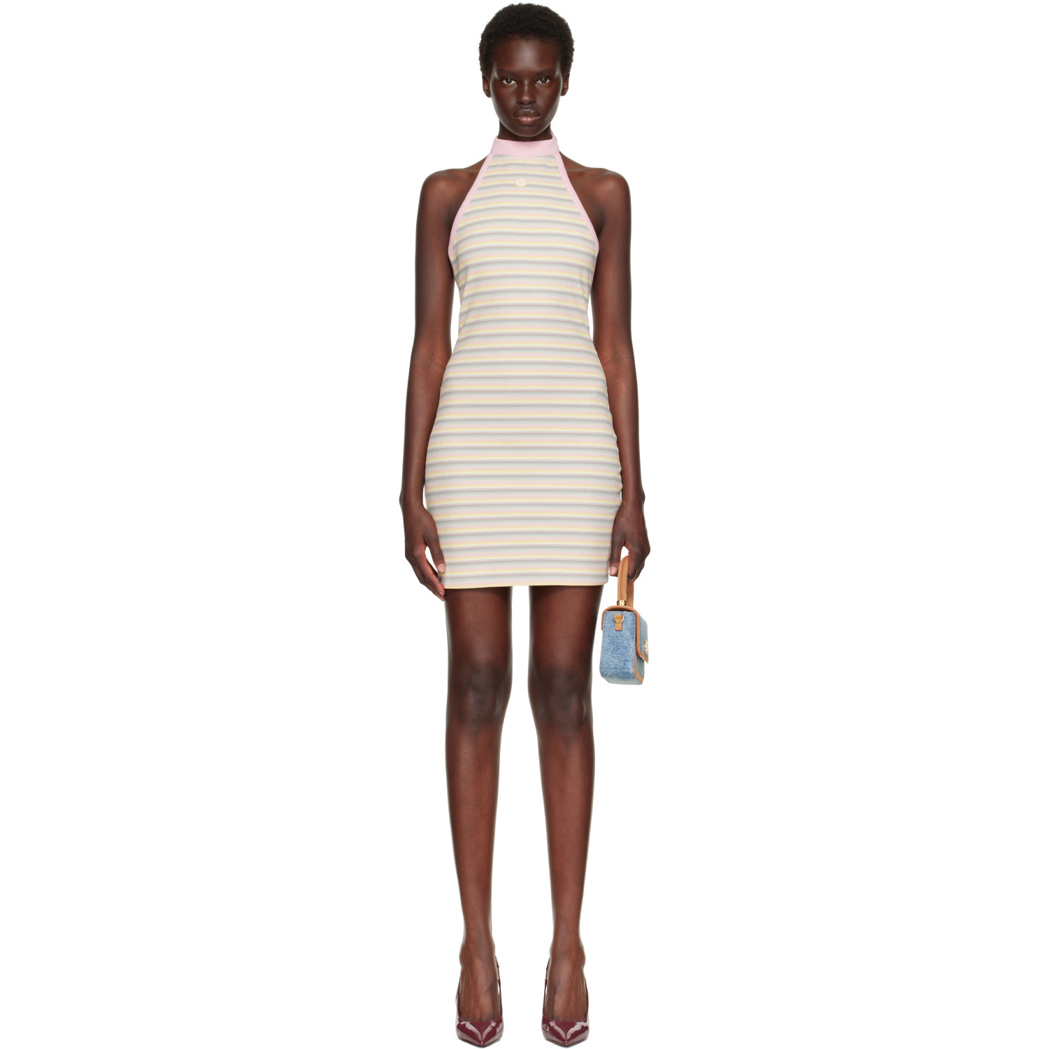 AMIRI Multicolor MA Striped Halter Minidress
