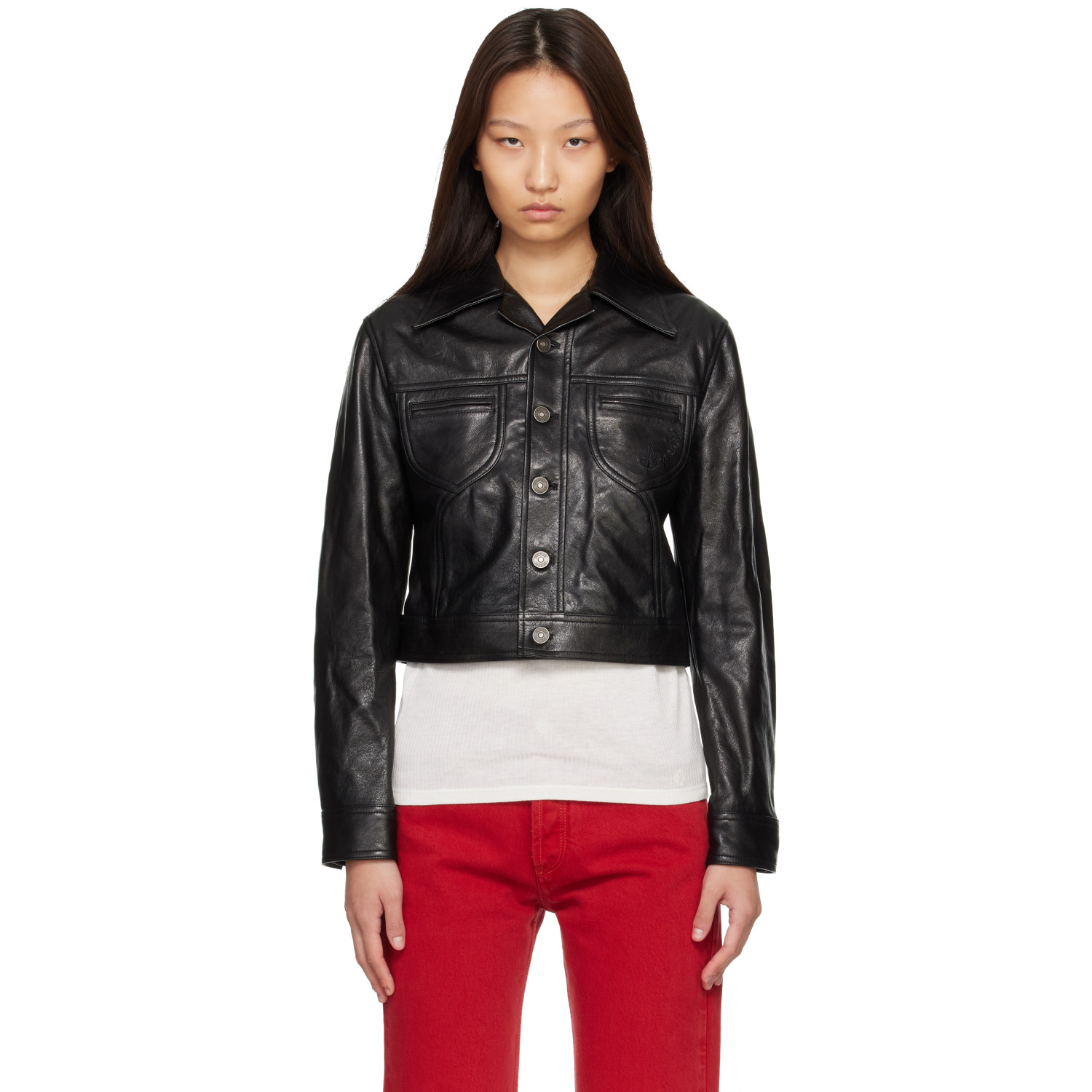 AMIRI Black Vintage Leather Jacket