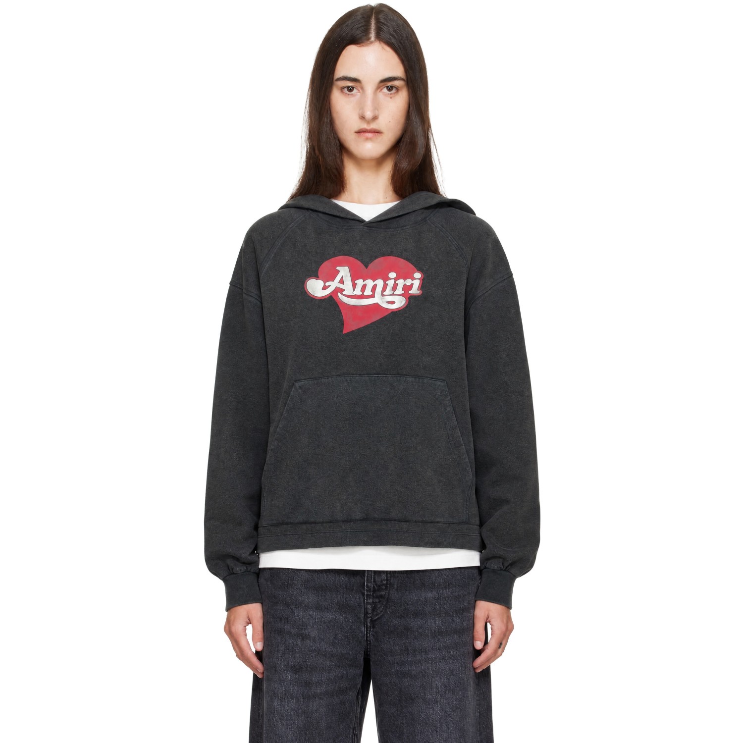 AMIRI Gray Heart Hoodie