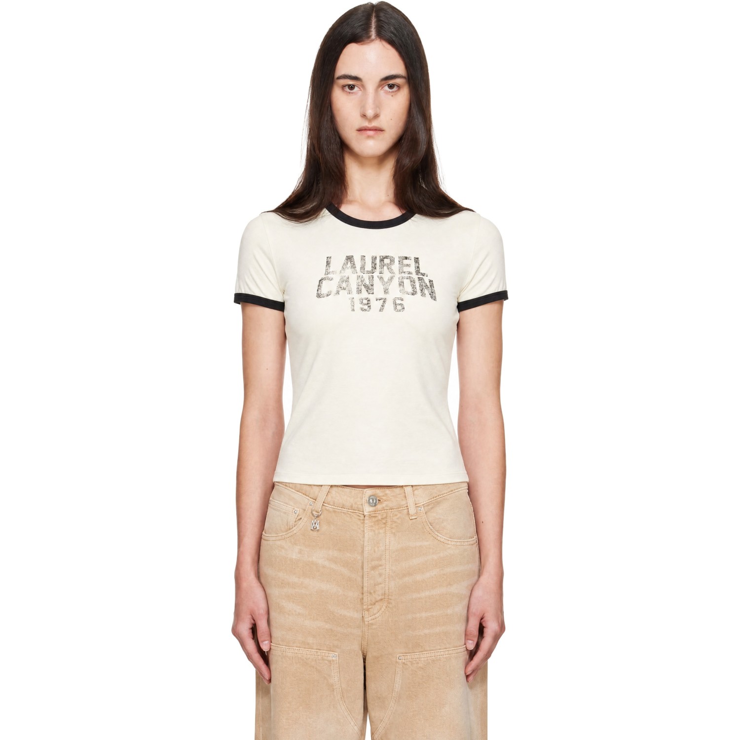 AMIRI Off-White 'Laurel Canyon' Ringer T-shirt