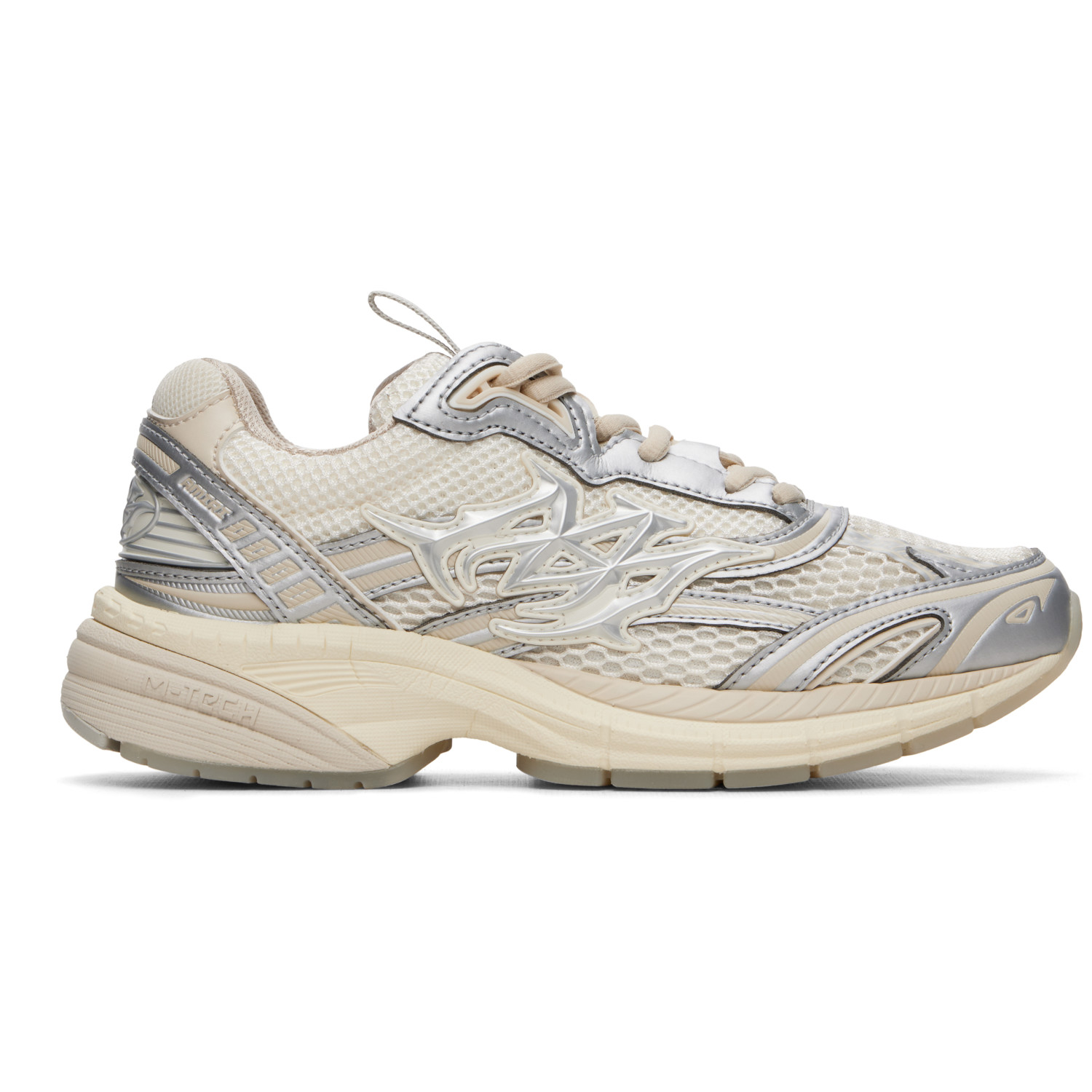 AMIRI White & Silver Metallic M-Tech Sneakers