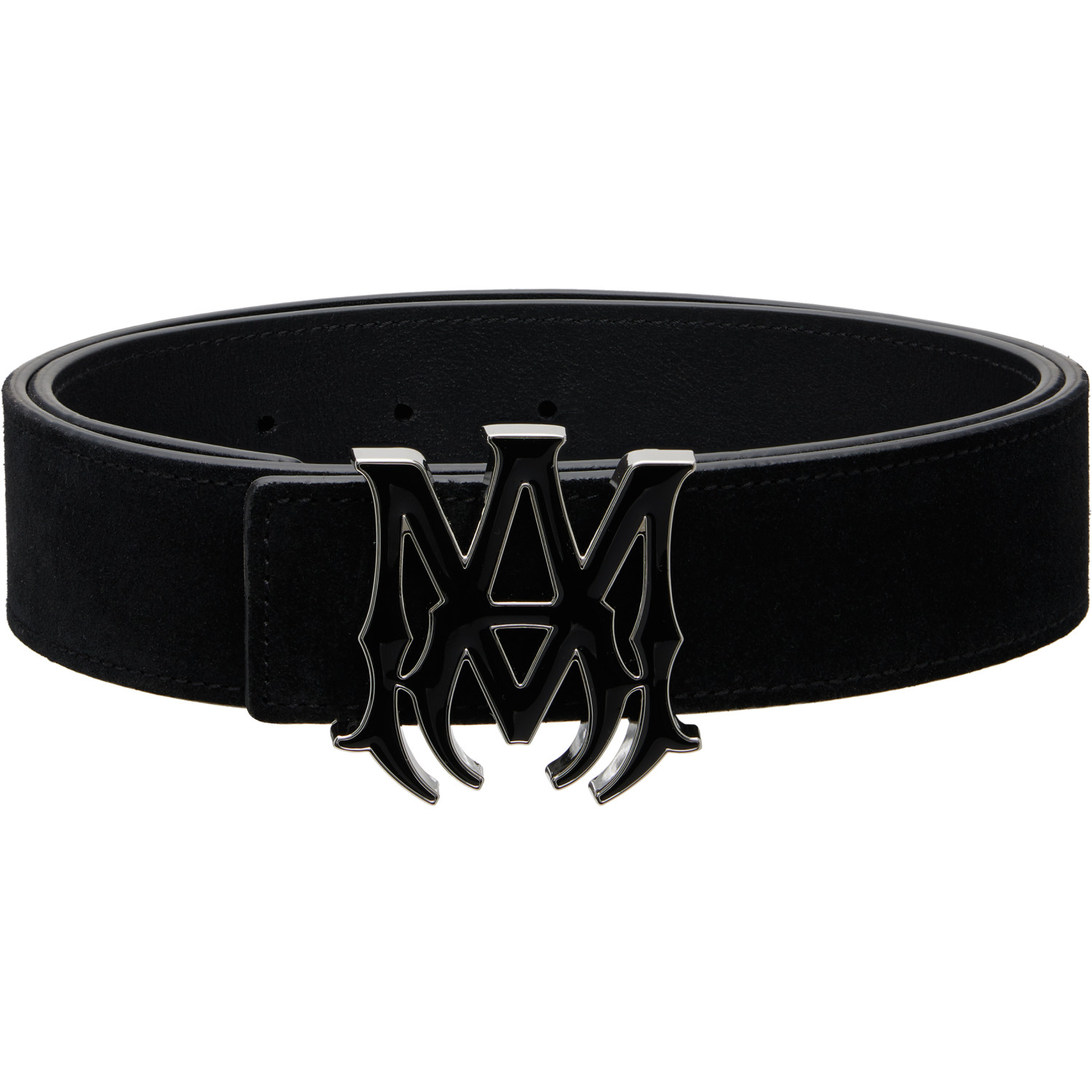 AMIRI Black 'MA' Suede 4cm Belt