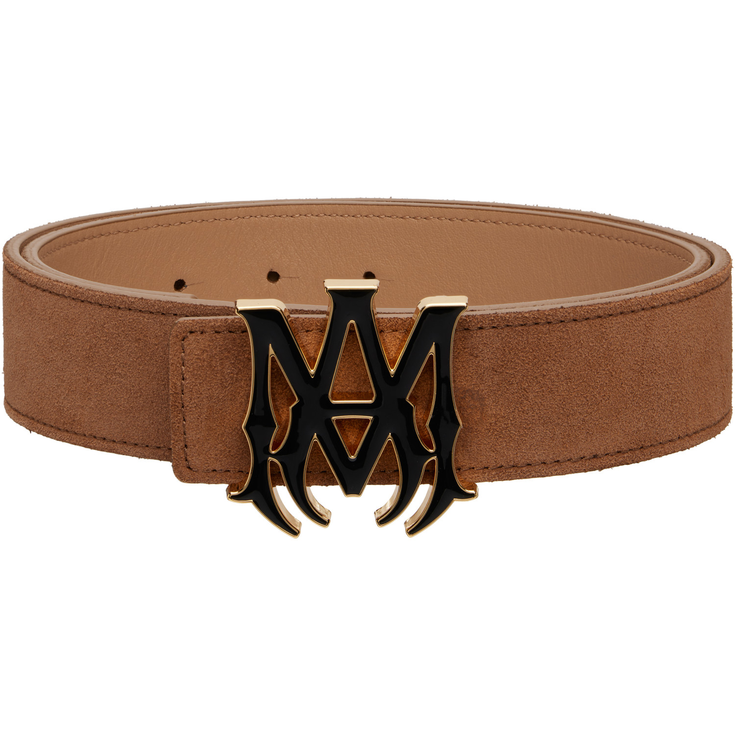 AMIRI Brown 'MA' Suede 4cm Belt