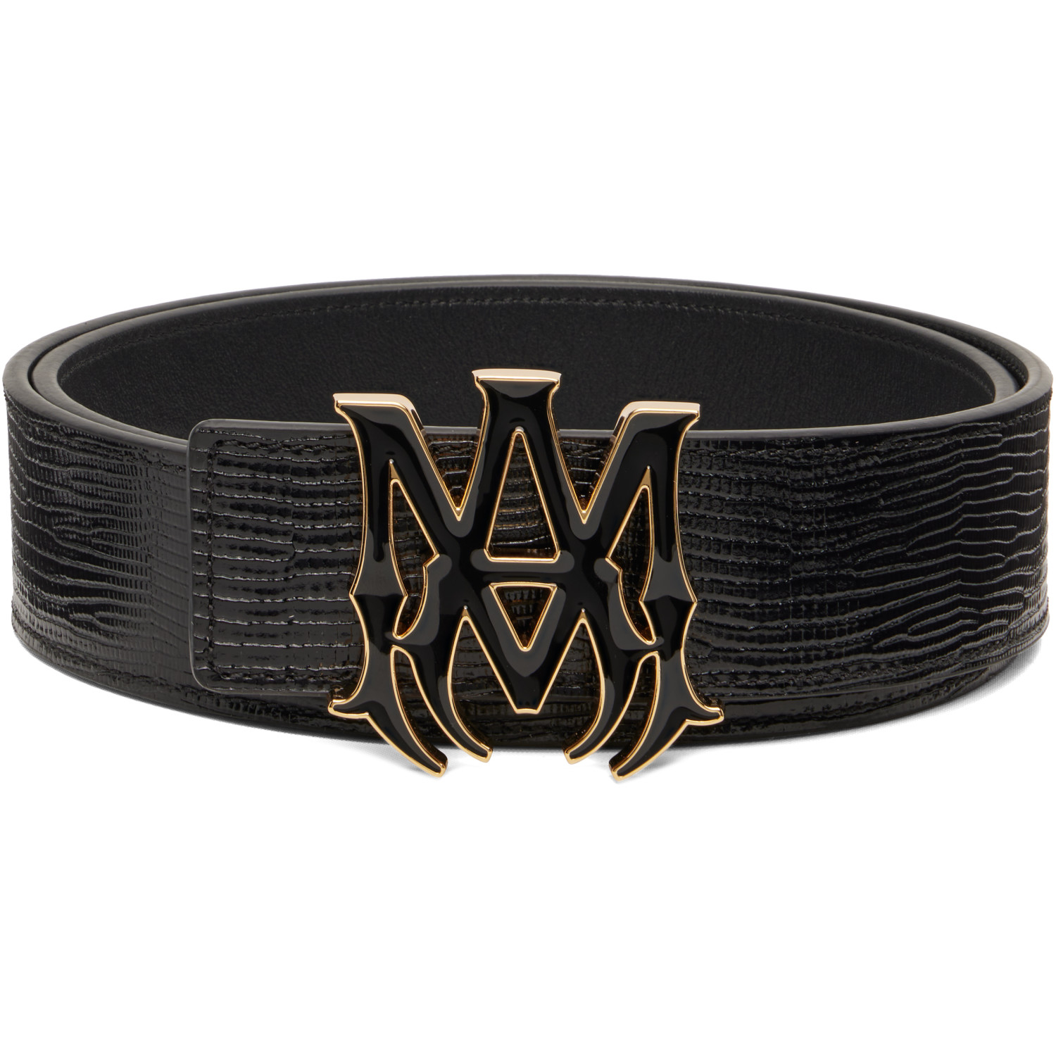 AMIRI Black 'MA' Lizard Belt