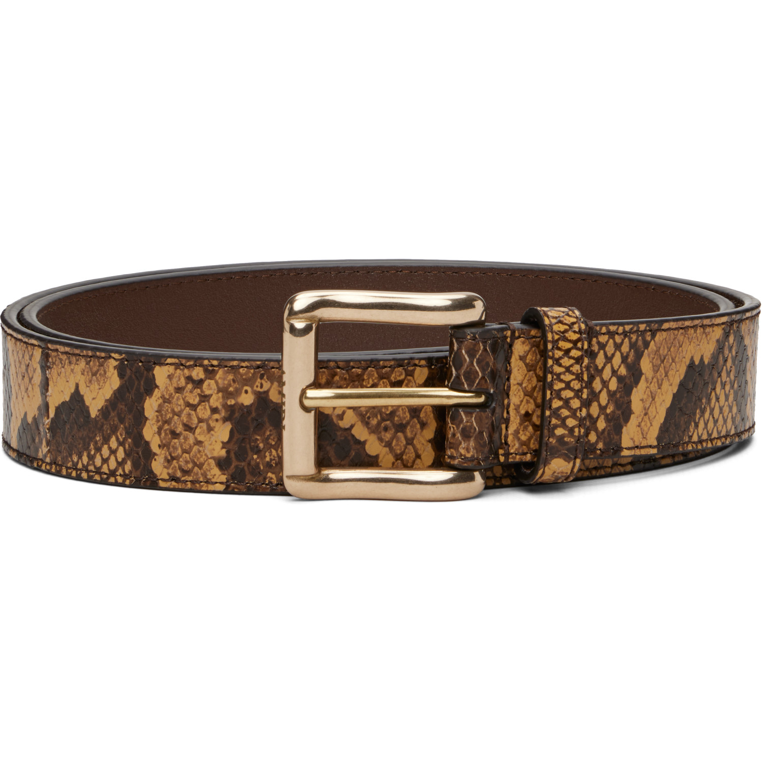 AMIRI Brown Python Square Belt