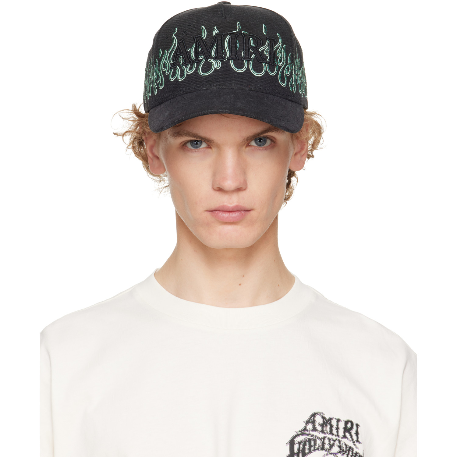 AMIRI Black Flames Baseball Cap