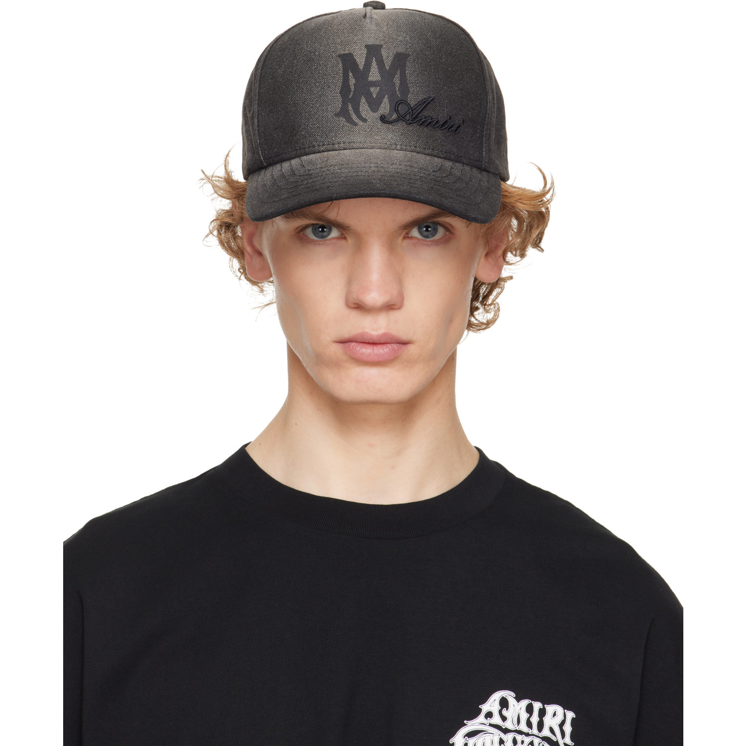 AMIRI Black 'MA' Script Canvas Cap