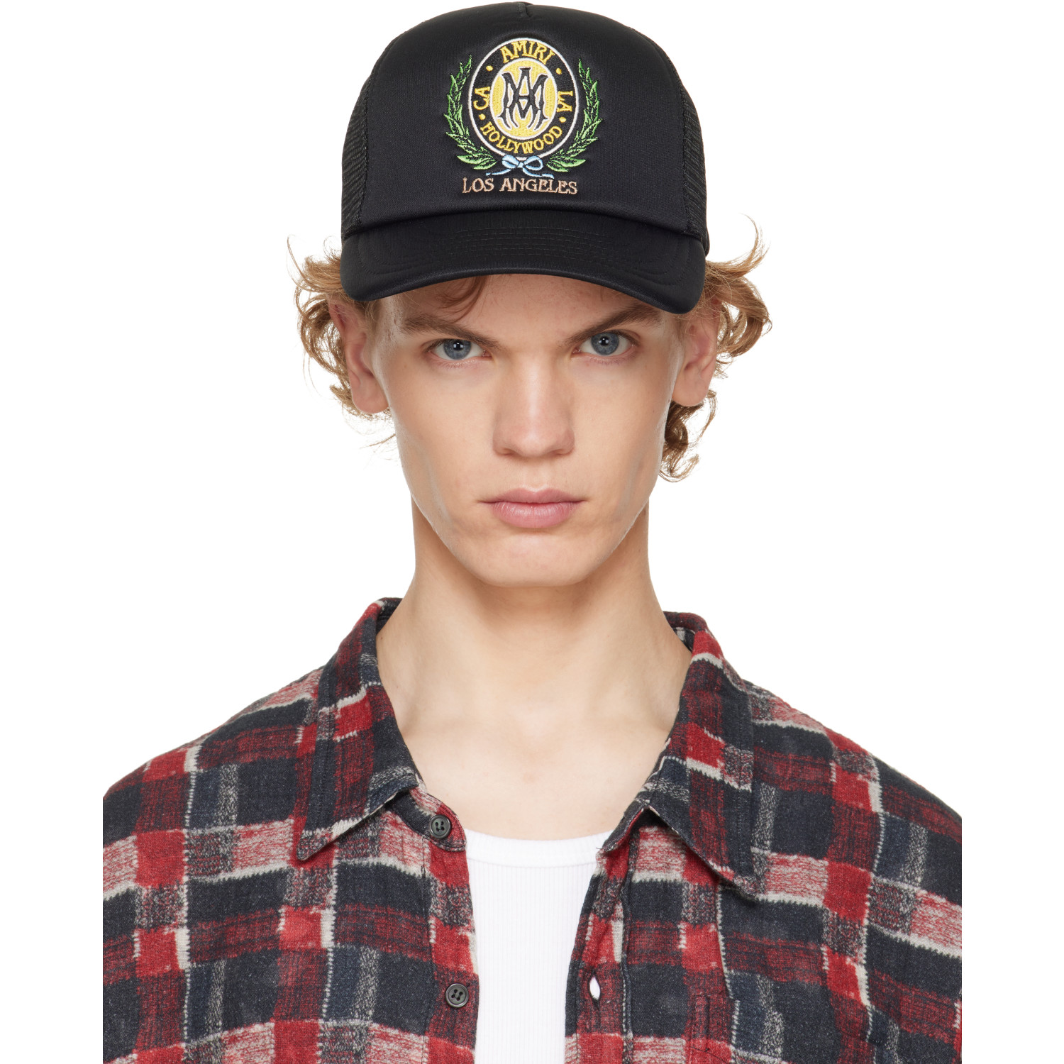 AMIRI Black 'MA' Crest Trucker Hat