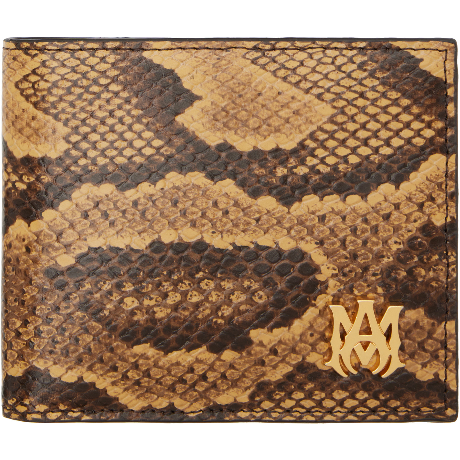 AMIRI Brown Python Embossed Bifold Wallet