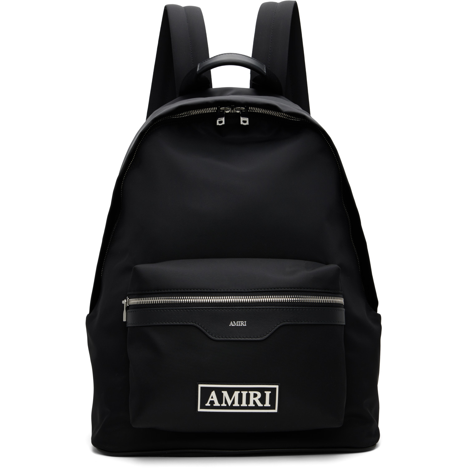 AMIRI Black Logo Patch Nylon Backpack