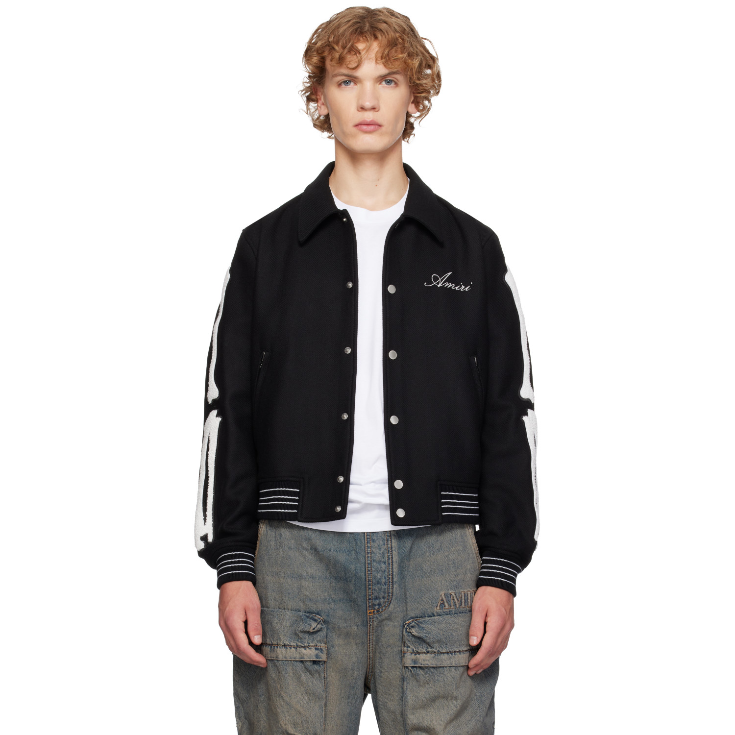 AMIRI Black Bones Bomber Jacket