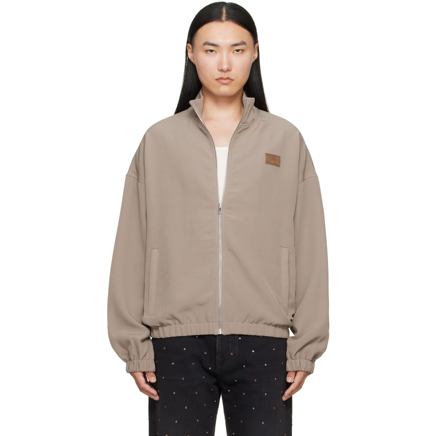 AMIRI Taupe 'Amiri' Patch Cady Track Jacket