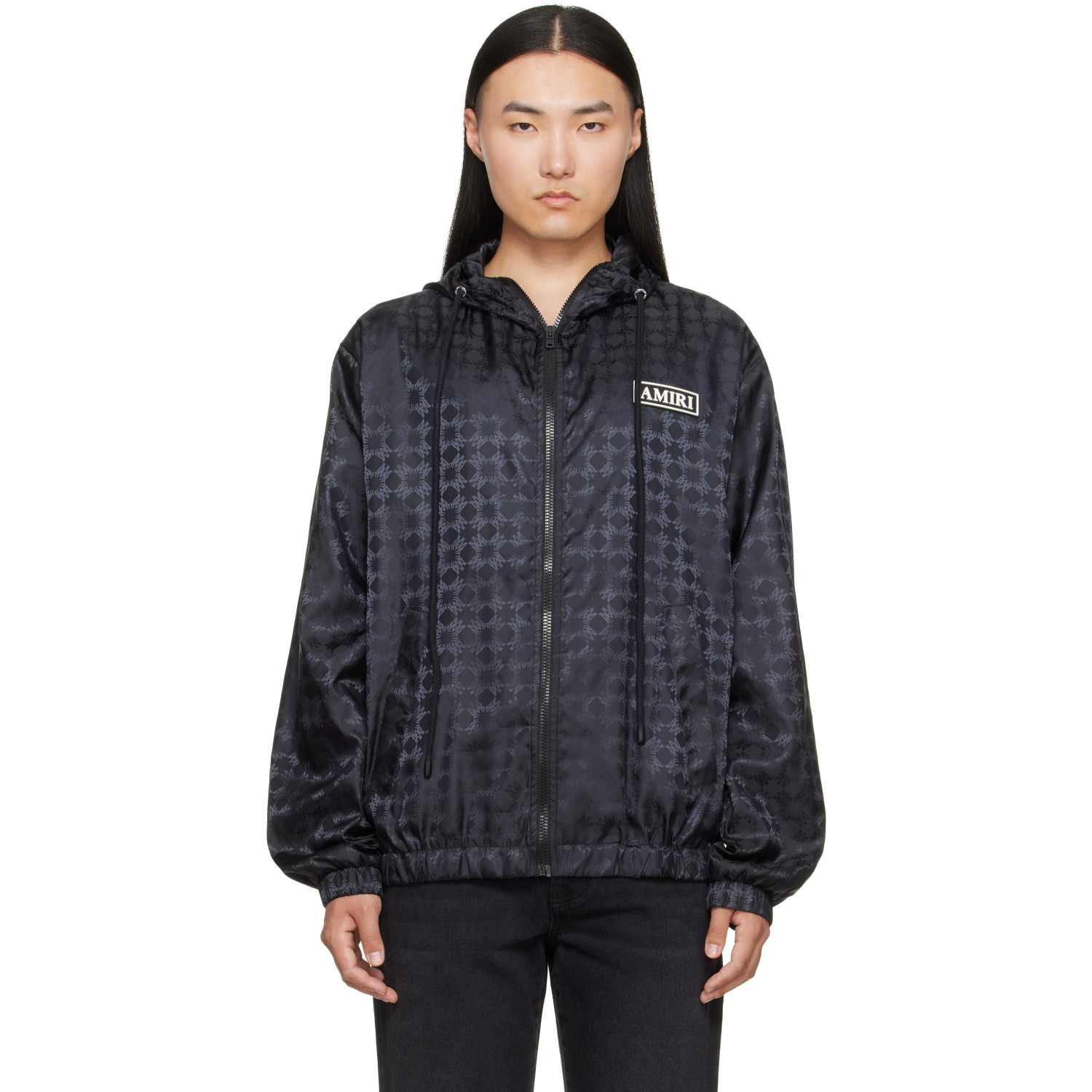 AMIRI Black MA Quad Windbreaker Jacket