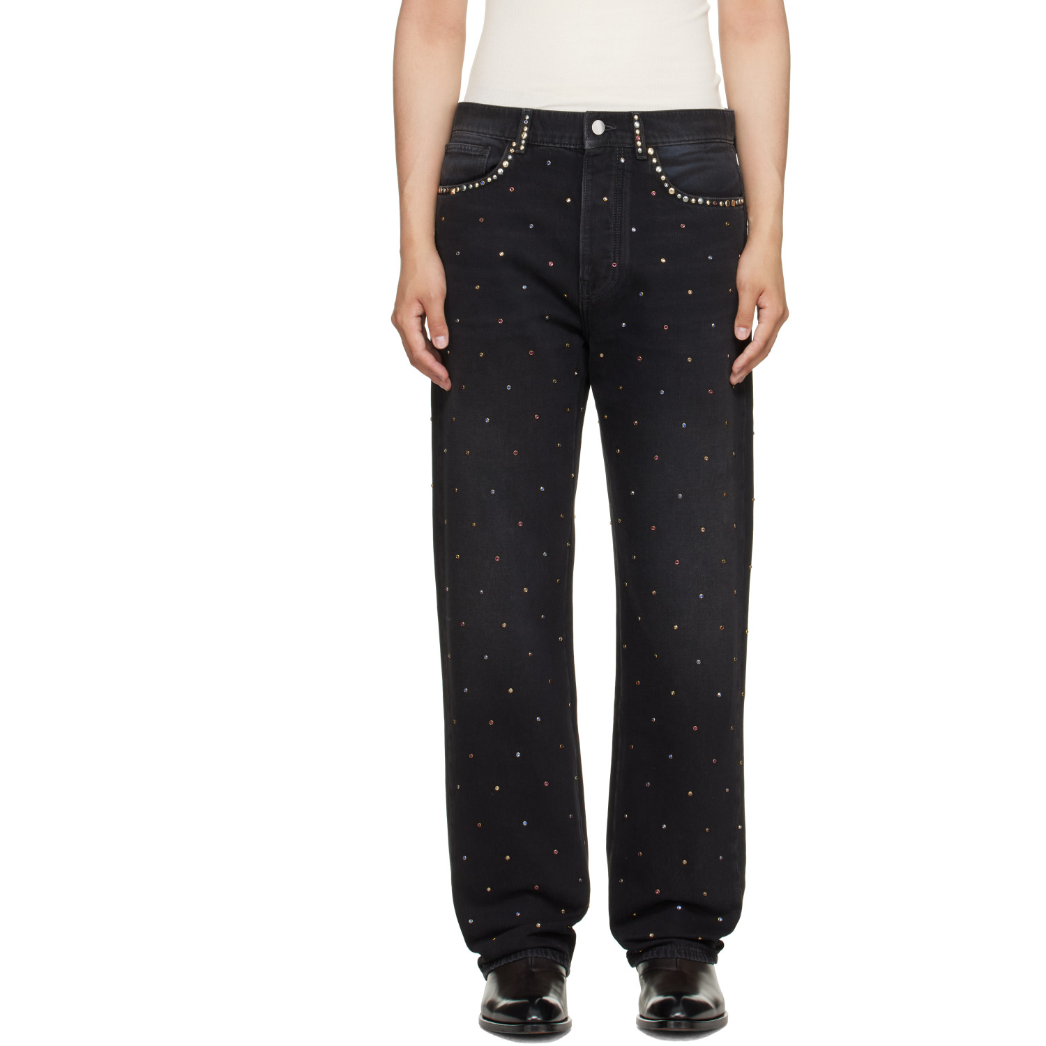 AMIRI Black Studs Straight Jeans
