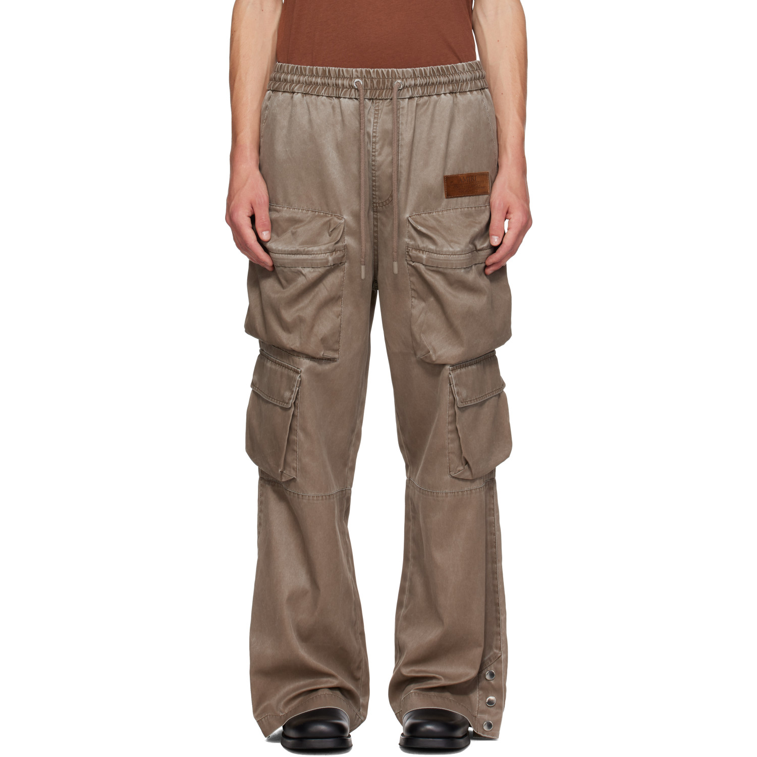 AMIRI Brown Drawstring Nylon Cargo Pants