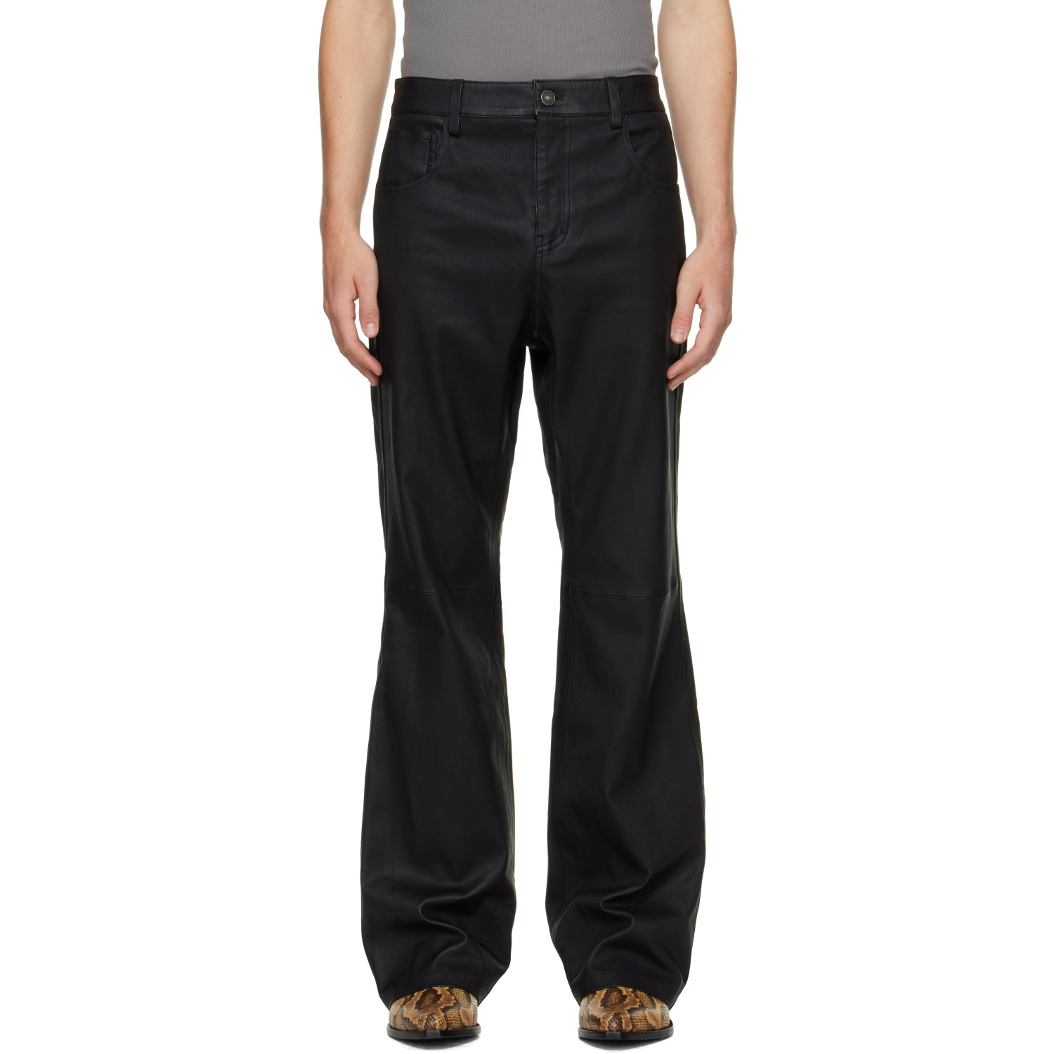 AMIRI Black Vintage Cut Leather Pants