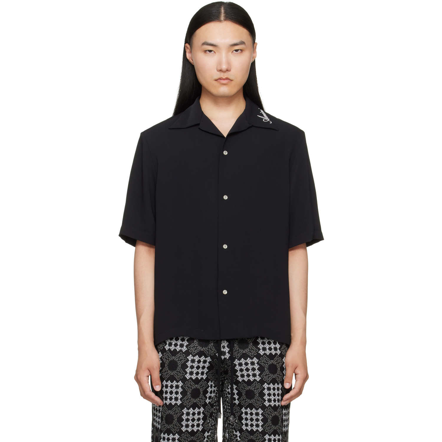 AMIRI Black 'Amiri' Camp Shirt